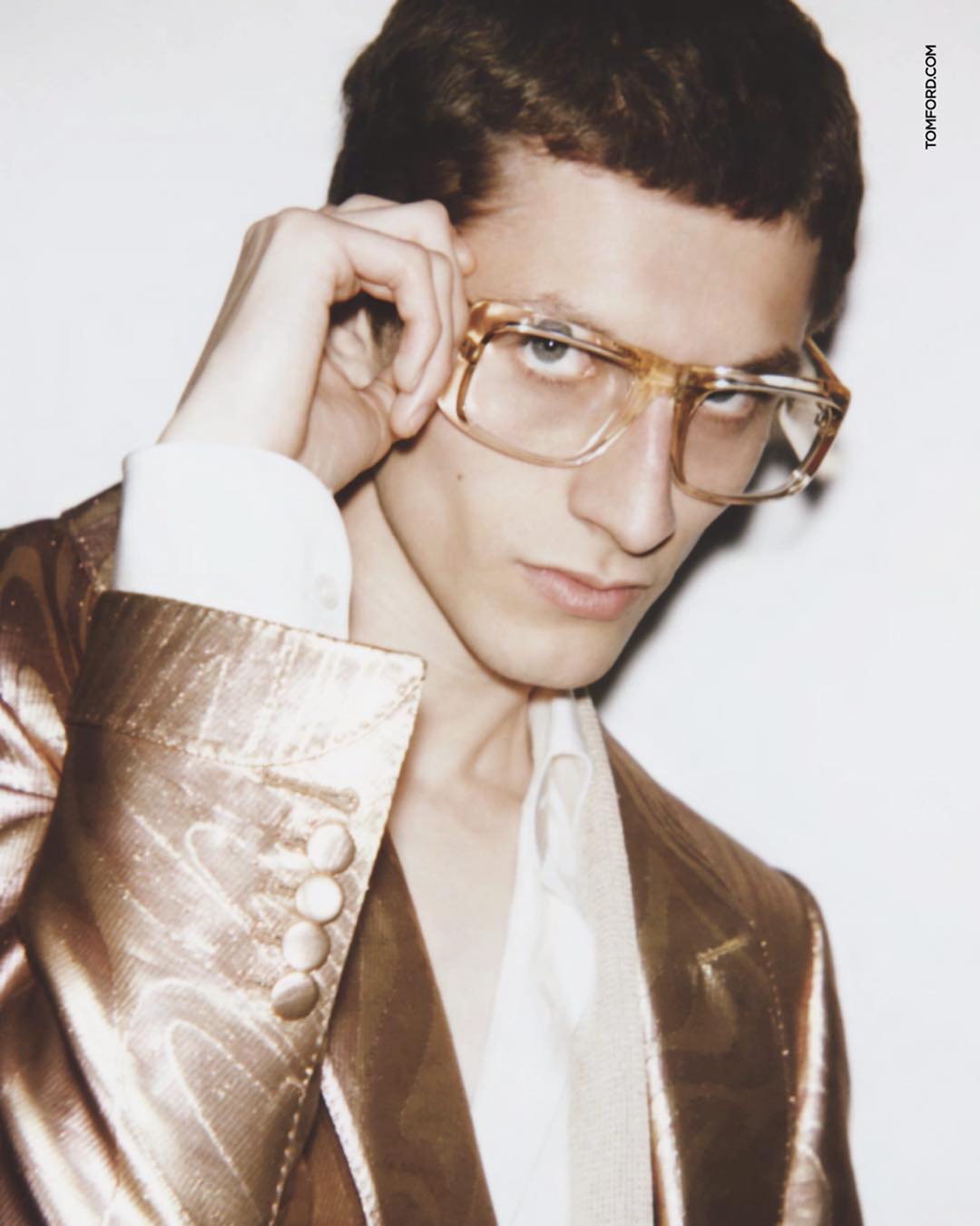 Henry (@henrykitcher) for Tom Ford's Eyewear Spring/Summer 2019 campaign. Photography by Ferry van der Nat, hair by Eamonn Hughes, makeup by Gemma Smith-Edhouse and casting by Adam Hindle.