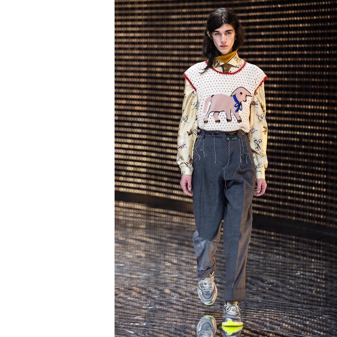 Introducing Oscar J (@weetwooot). Here making his debut for Gucci AW19. Hair by Paul Hanlon, makeup by Thomas de Kluyver and casting by Barbara Nicoli and Leila Ananna.
