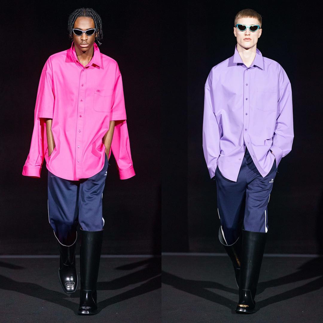 Christopher G and Timothy W (@timothyhagius) for Balenciaga AW19. Hair by Gary Gill and makeup by Inge Grognard.