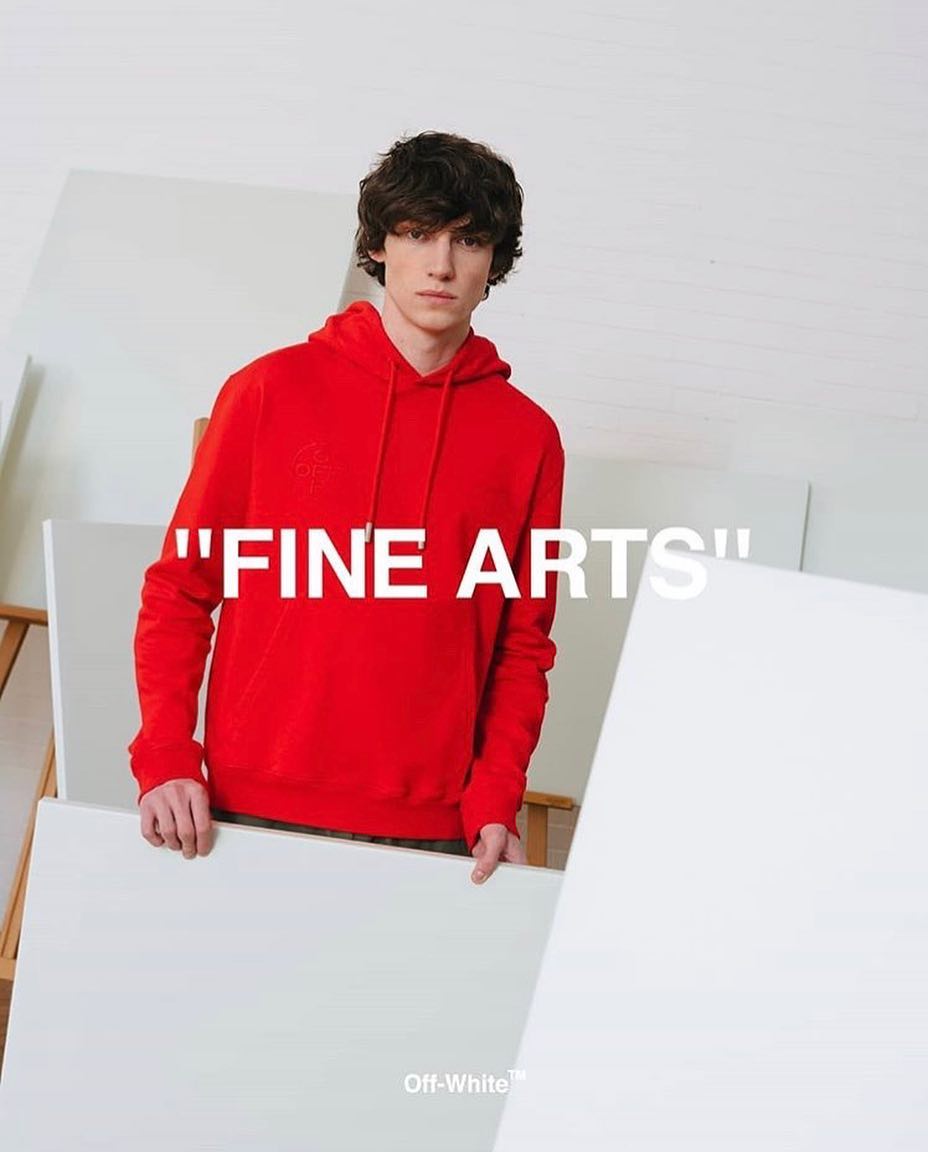 Jakob Z (@objakob) for Off-White x Saks "Fine Arts". Photography by Piotr Niepsuj, styling by Moreno Galatà and grooming by Loris Rocchi.