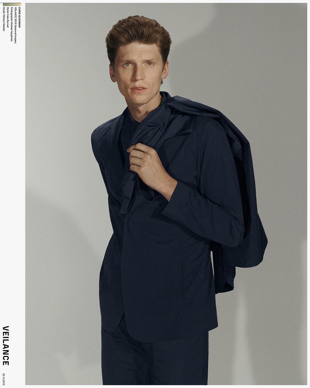Tillmann (@tillmannmeister) for Veilance's Spring/Summer 2019 campaign. Photography by Michael Hauptmann, styling by Katie Burnett and grooming by Tamas Tuzes.
