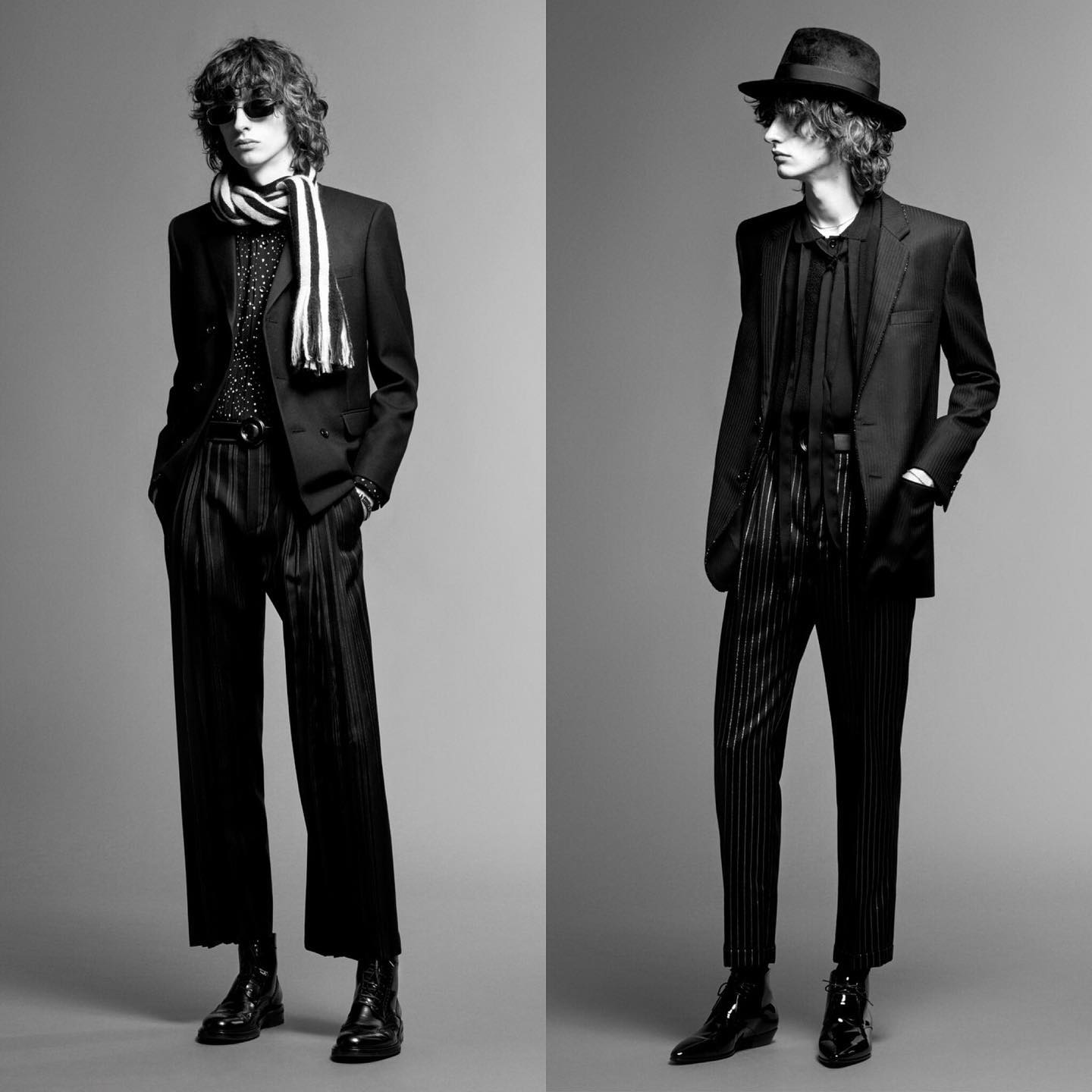Benno (@bennobulang) for Saint Laurent Pre-Fall 2019. Photography by Rory van Millingen, styling by Alastair McKimm, hair by Pawel Solis, makeup by Satoko Watanabe and casting by Samuel Ellis Scheinman.