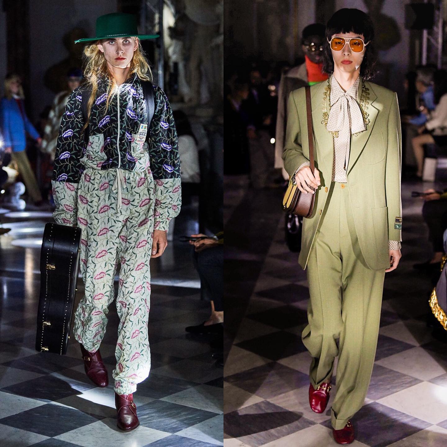 Mads (@mteglers) and Yun (@youmeque) (debut) for Gucci Cruise 2020. Hair by Paul Hanlon, makeup by Thomas de Kluyver and casting by Marianna Rizzi.