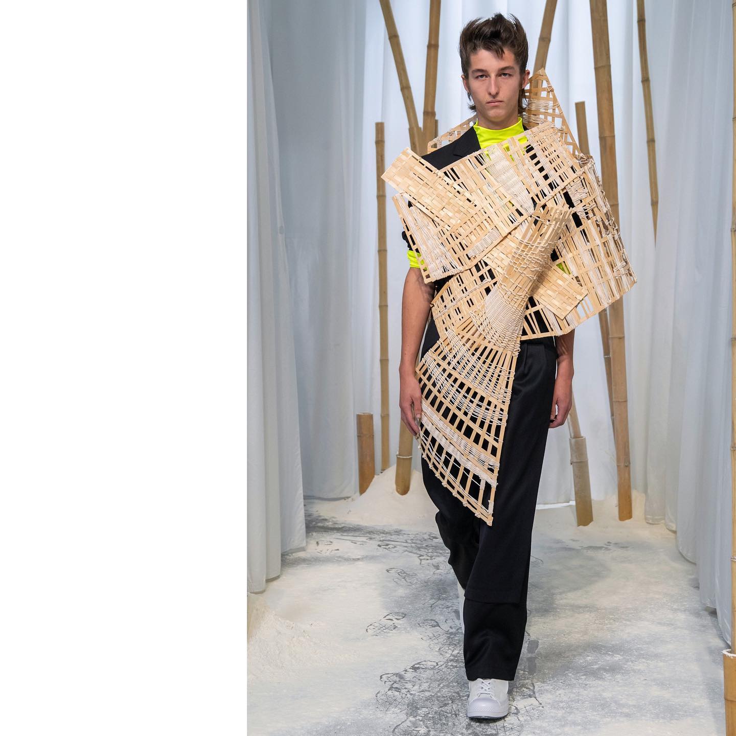 Alexander C (@alexandercareymorgan) closing Feng Chen Wang SS20. Styling by Anders Sølvsten Thomsen, hair by Raphael Salley, makeup by Tiziana Raimondo and casting by Arianna Pradarelli.