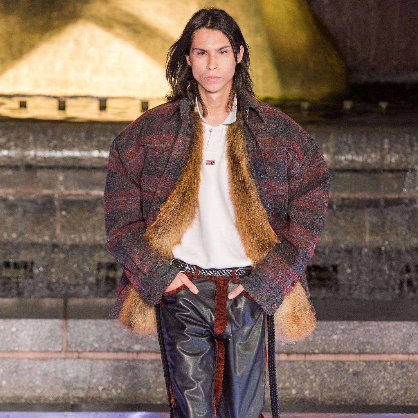 Emilio (@zero_ko0l) for Alexander Wang Collection 1 2020. Styling by Karl Templer, hair by Duffy and makeup by Diane Kendal and casting by Samuel Ellis Scheinman.
