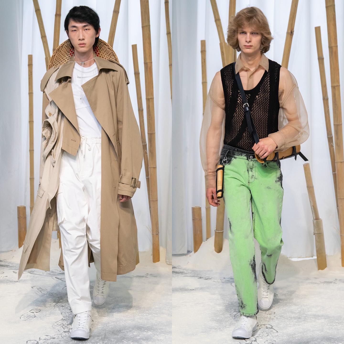 Han Ji (@hannxji) and Florian W (@flo.w_photography) for Feng Chen Wang SS20. Styling by Anders Sølvsten Thomsen, hair by Raphael Salley, makeup by Tiziana Raimondo and casting by Arianna Pradarelli.