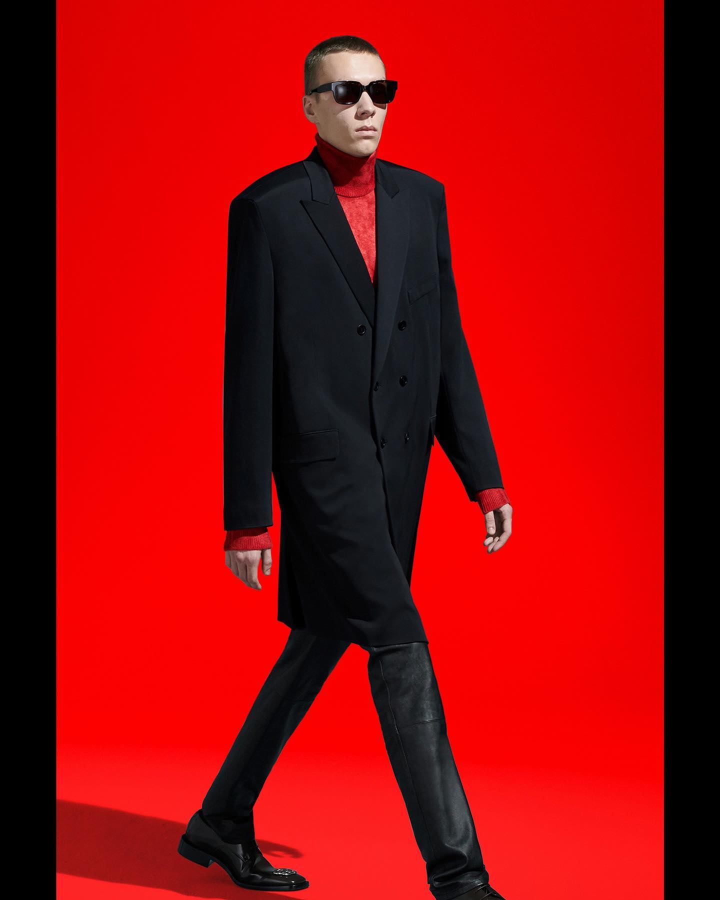 Henning S (@hnnngspnhlz) for Balenciaga Pre-Fall 2019. Photography by Jean-Pierre Attal, styling by Lotta Volkova, hair by Holli Smith and makeup by Inge Grognard.