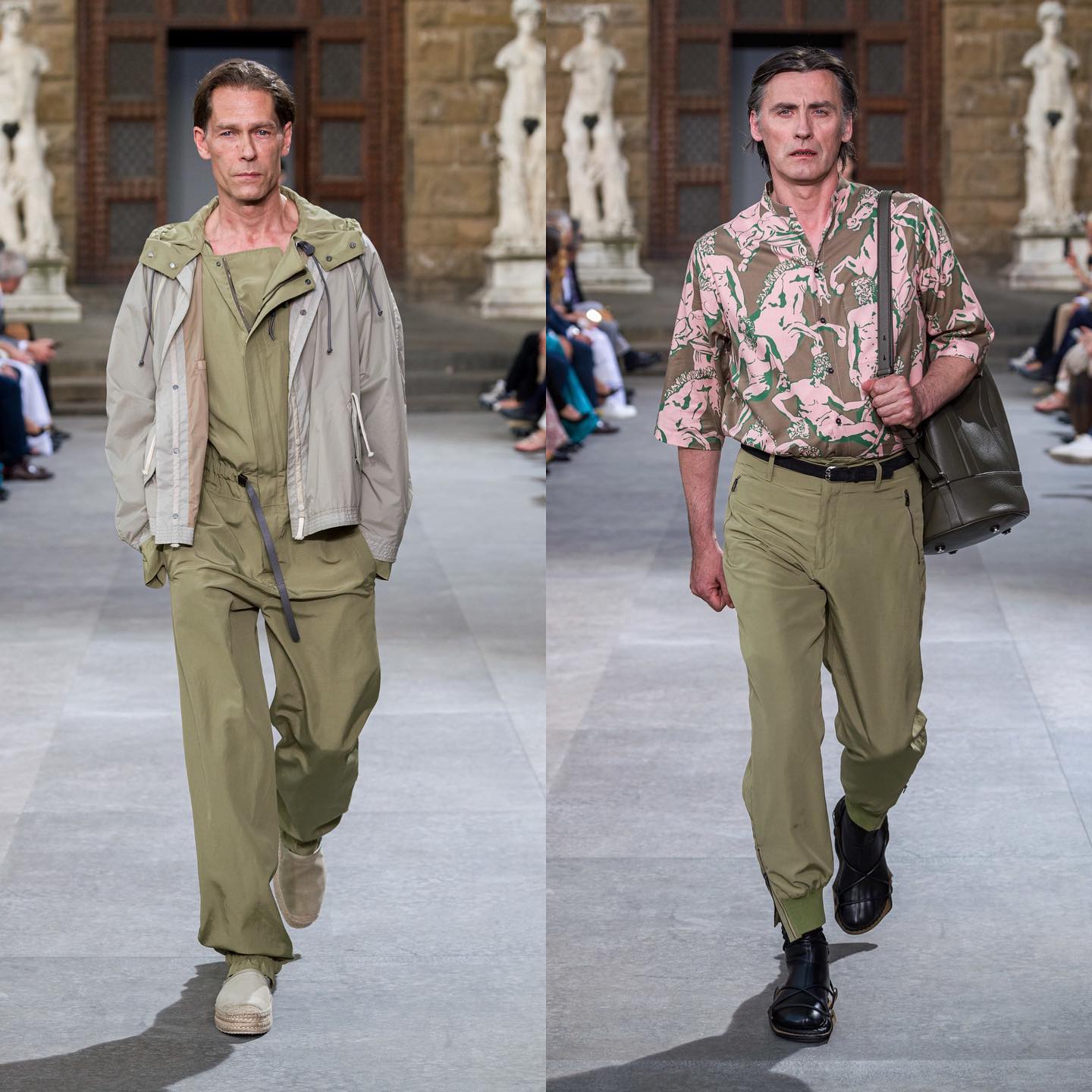 Ingo (@ingosli) and Ivo (@ivoraspudic) for Salvatore Ferragamo SS20. Styling by Jodie Barnes, hair by Holli Smith, makeup by Fara Homidi and casting by Piergiorgio Del Moro and Giulia Massullo.