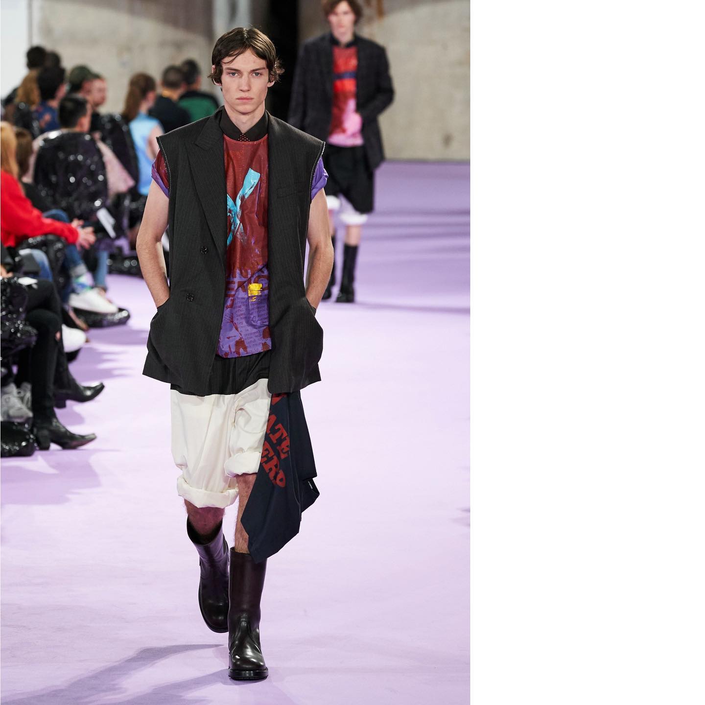 Jakob Z (@objakob) for Raf Simons SS20. Hair by Guido Palau, makeup by Peter Philips and casting by Ashley Brokaw.