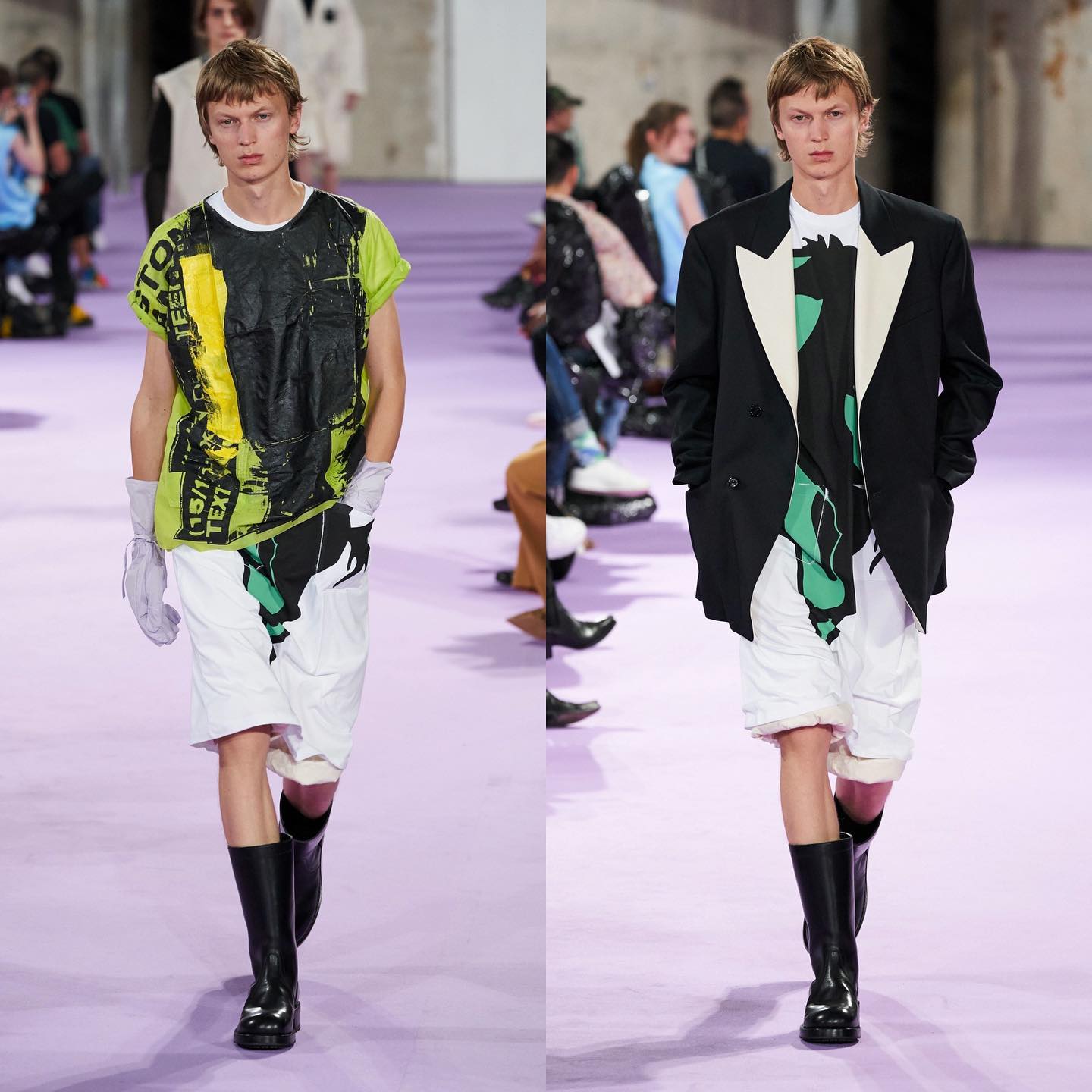 Jonas G (@jonasgloeer) closing Raf Simons SS20. Hair by Guido Palau, makeup by Peter Philips and casting by Ashley Brokaw.