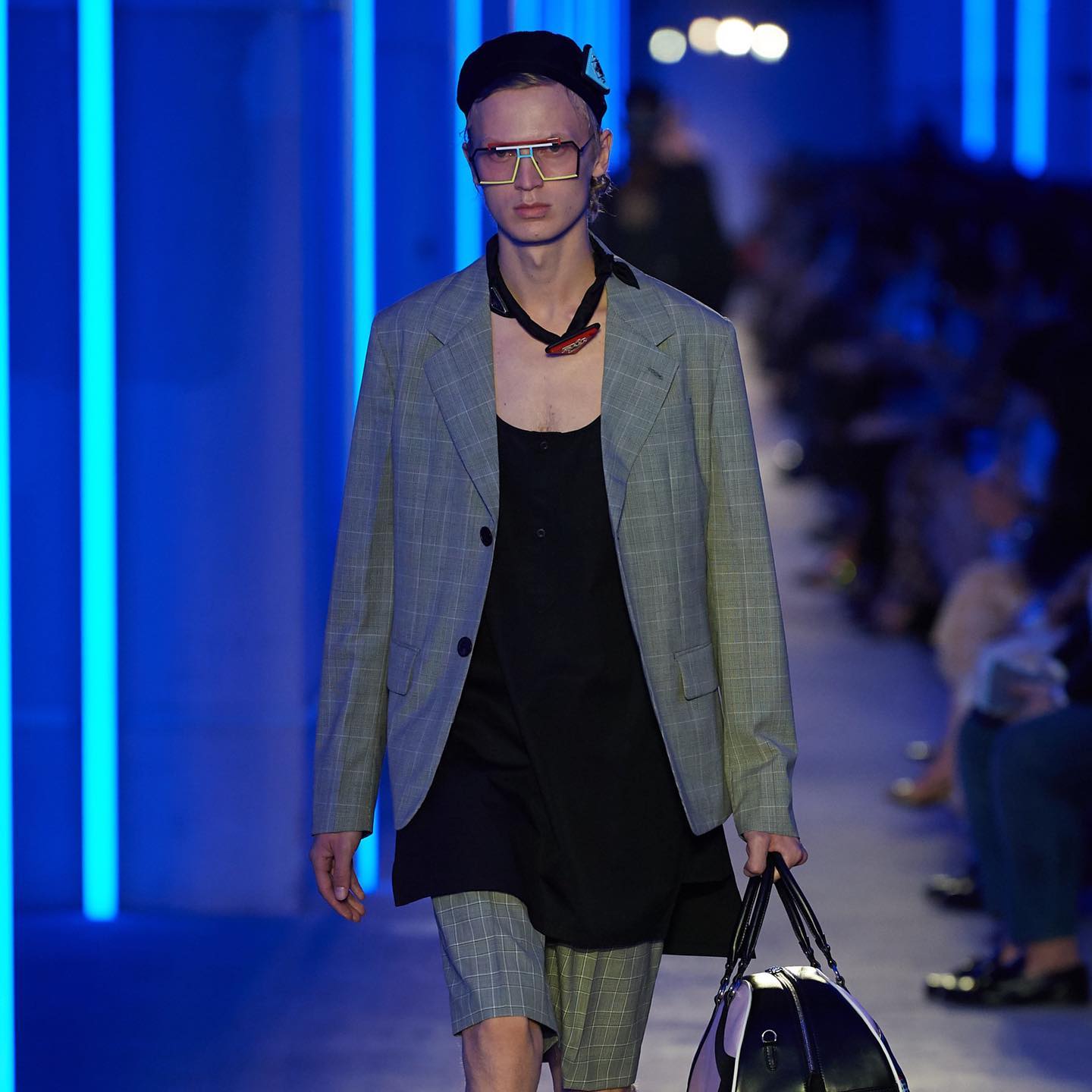 Jonas G (@jonasgloeer) for Prada SS20. Styling by Olivier Rizzo, hair by Guido Palau, makeup by Pat McGrath and casting by Ashley Brokaw.