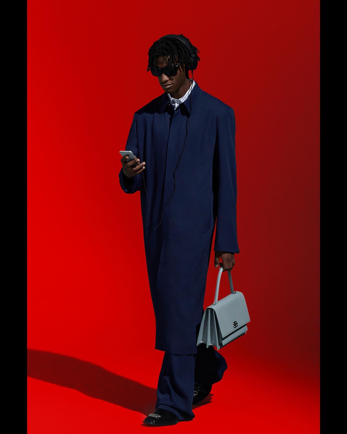 Ousmane (@ousousy) for Balenciaga Pre-Fall 2019. Photography by Jean-Pierre Attal, styling by Lotta Volkova, hair by Holli Smith and makeup by Inge Grognard.