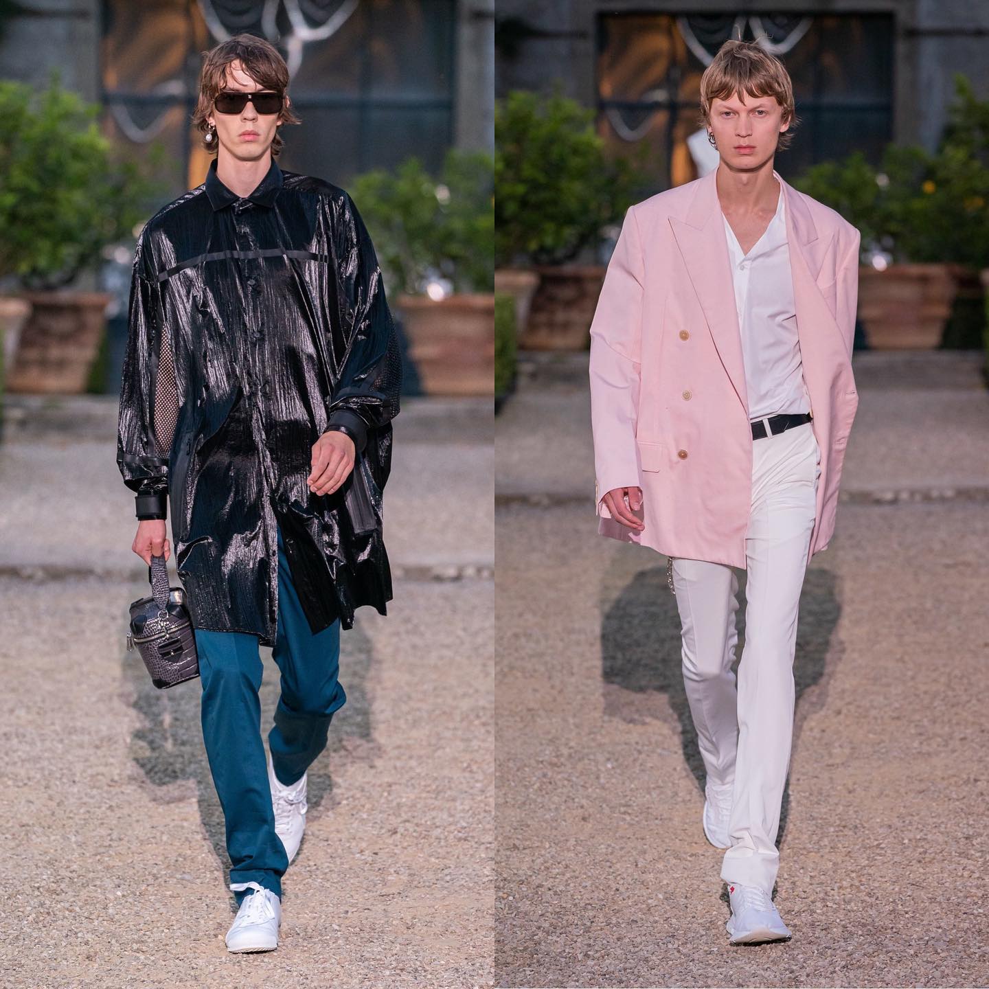 Wim (@yungwimli) and Jonas G (@jonasgloeer) for Givenchy SS20. Styling by Mel Ottenberg, hair by Paul Hanlon, makeup by Lynsey Alexander and casting by Piergiorgio Del Moro.