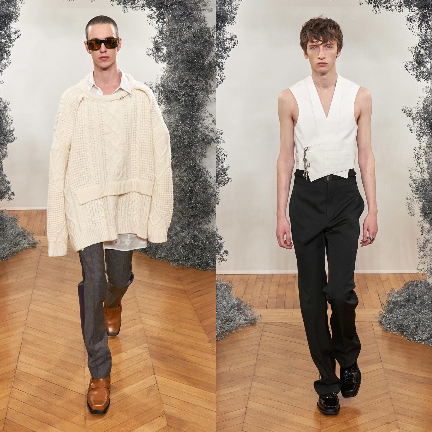 Georges L (@georges_the_lab_) and Benno (@bennobulang) for Givenchy AW20. Styling by Mel Ottenberg, hair by Paul Hanlon, makeup by Lynsey Alexander and casting by Piergiorgio Del Moro.