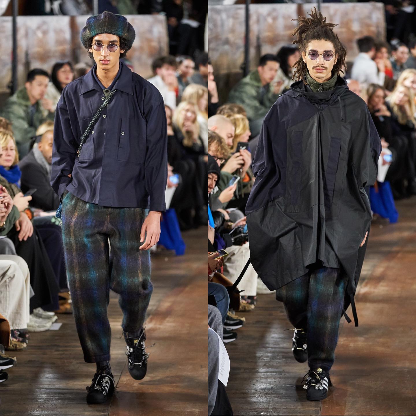 Ibraheem (@ibraheemhowell) and Morgan (@mokimokikiss) for Nicholas Daley AW20. Styling by Stephen Mann, hair by Kota Suizu, makeup by Jenny Coombs and casting by Sarah Bunter.