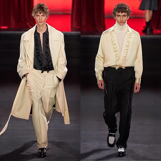 Leon D (@leondame) and David for AMI AW20. Styling by Pau Avia, hair by Vi Sapyyapy, makeup by Adrien Pinault and casting by Madeleine Østlie.