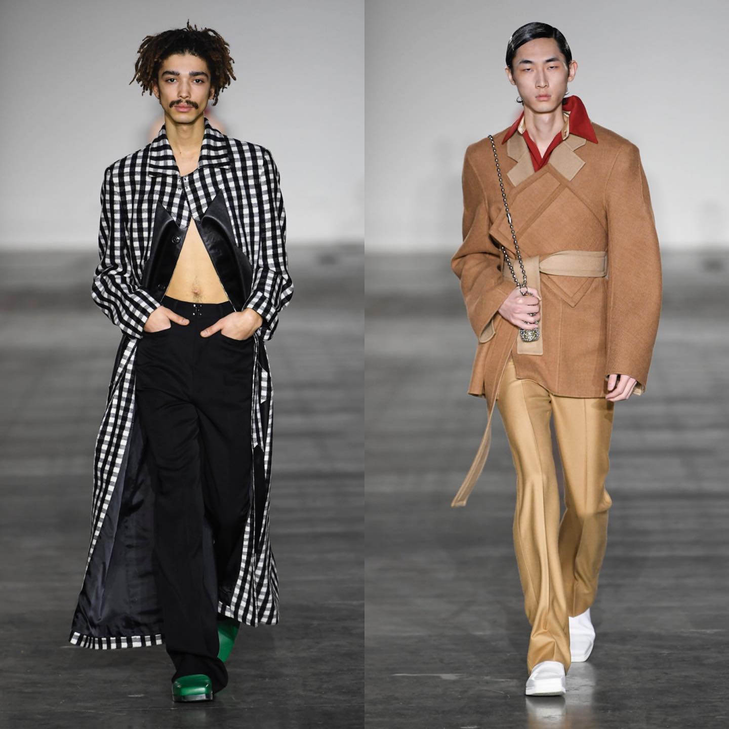 Morgan (@mokimokikiss) and Han Ji (@hannxji) for Pronounce AW20. Styling by Dogukan Nesanir, hair by Kalle Eklund, makeup by Amy Wright and casting by Affa Osman and Roxane Dia.