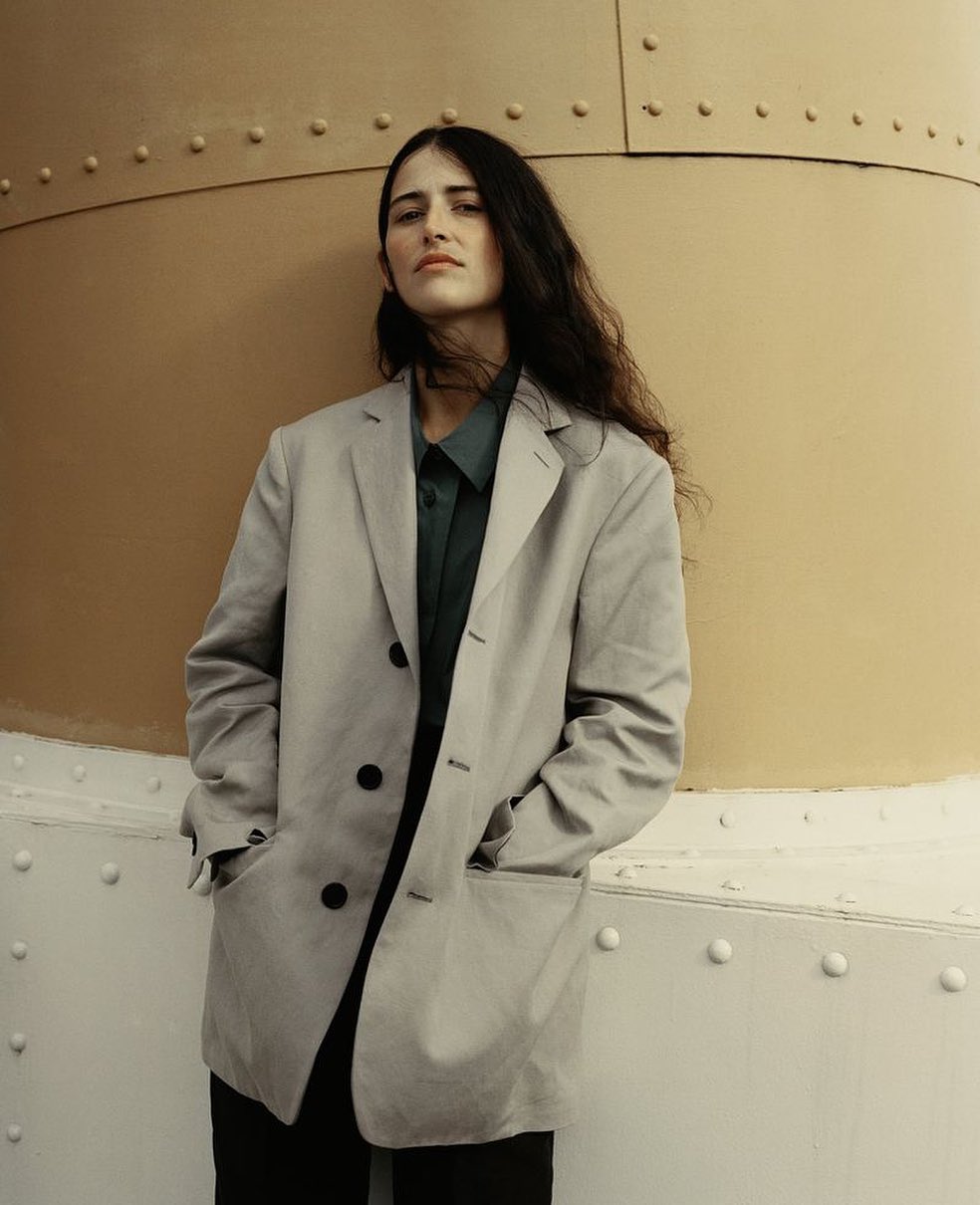 Alexandra (@_alexandragenova_) for Margaret Howell's Spring/Summer 2020 campaign. Photography by Jack Davison, styling by Beat Bolliger, hair by Akki Shirakawa, makeup by Miranda Joyce and casting by Holly Cullen.