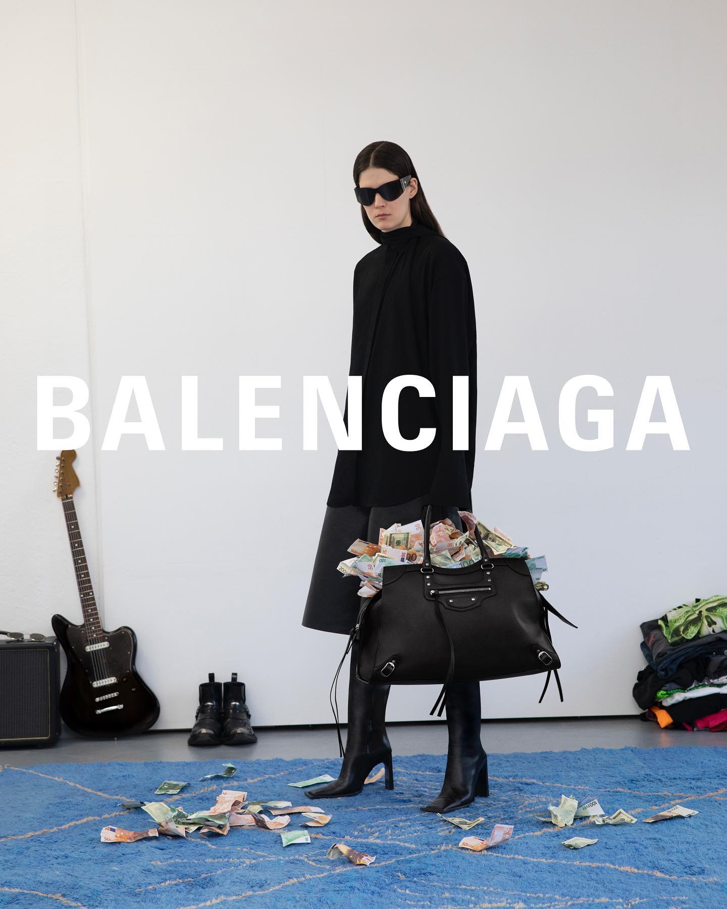 Eliza (@elizad0uglas) self-photographed for Balenciaga's Winter 2020 campaign.