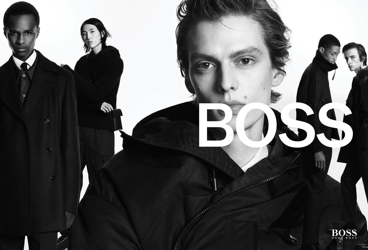 Leon D (@leondame) for Boss' Autumn/Winter 2020 campaign. Creative direction by Fabien Baron, photography by David Sims, styling by Ludivine Poiblanc, hair by Paul Hanlon, makeup by Lucia Pieroni and casting by Piergiorgio Del Moro and Helena Balladino for DMCASTING.
