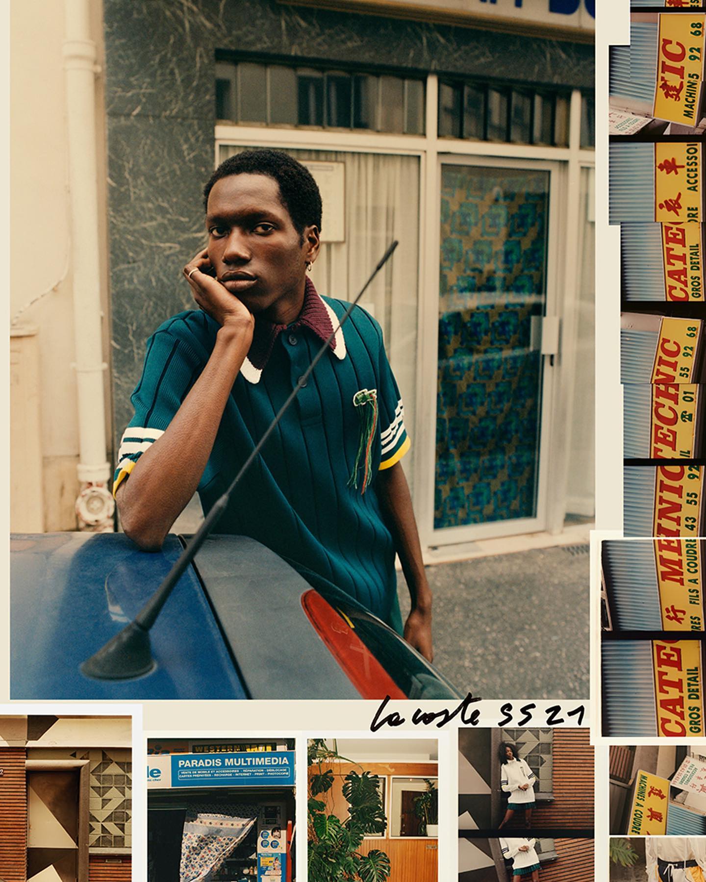 Marius (@marius.crl) for Lacoste SS21. Photography by Quentin De Briey, styling by Suzanne Koller, hair by Benjamin Muller, makeup by Mathias van Hooff and casting by DMCASTING.