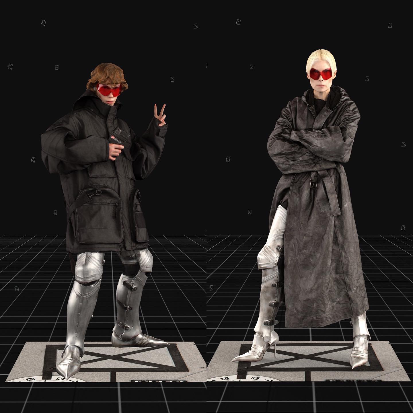 Ossi (@o.ss.i) and Minttu (@superminttu) for Balenciaga Fall 2021 - Afterworld: The Age of Tomorrow. Hair by Holli Smith, makeup by Inge Grognard and music by BFRND. Thank you @demnagvasalia, @mrt4000, @nico_sprr and @camecaille.