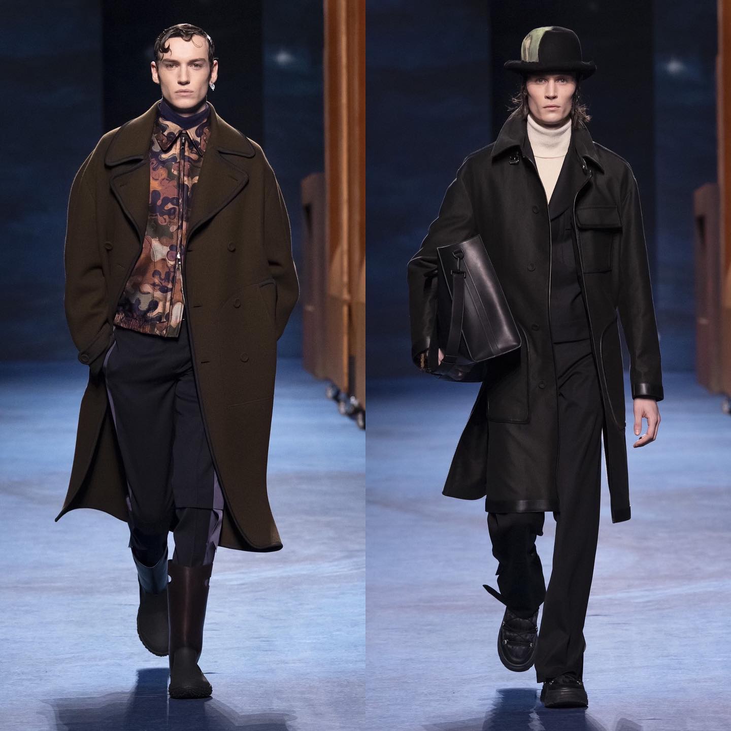 Jakob Z and Andrew W for Dior Fall21. Styling by Melanie Ward, hair Guido Palau, makeup Peter Philips, casting Shelley Durkan.