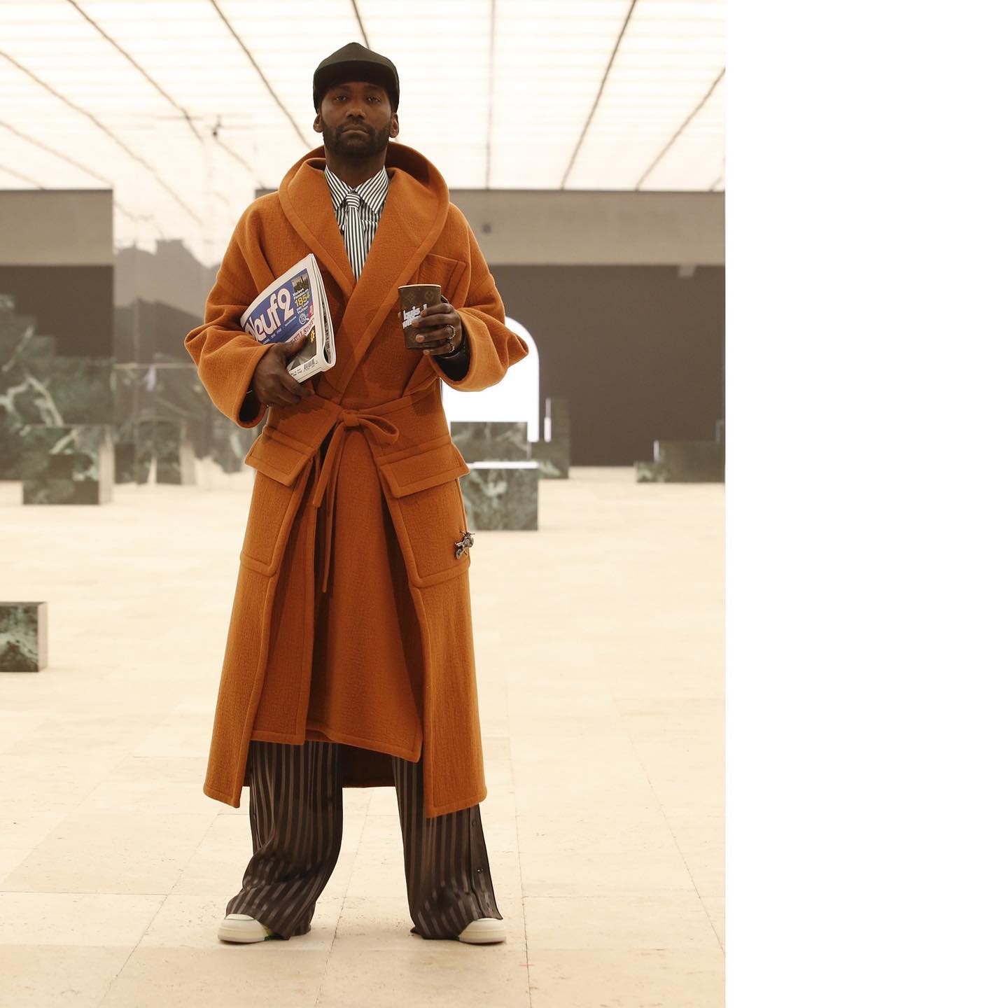 Julius (Jason‘s dad) for Louis Vuitton AW21. Styling by Ib Kamara, casting by DM Casting.