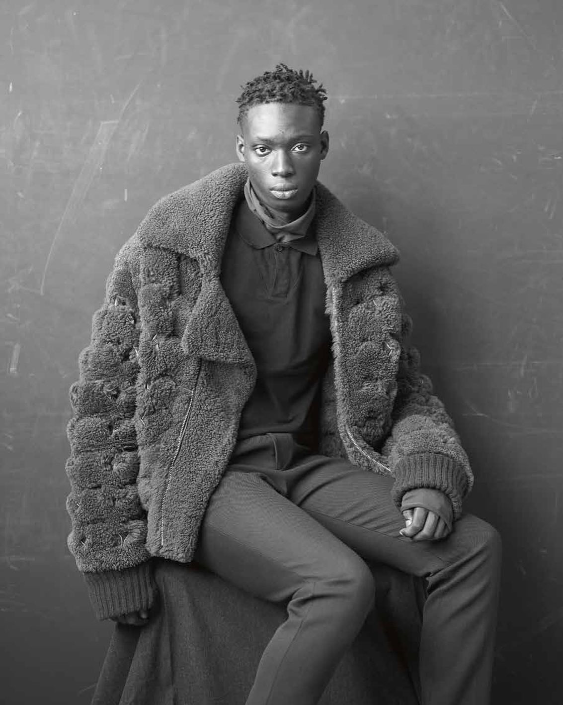 Moustapha for Numéro Berlin. Photography by Thomas Hauser, styling by Götz Offergeld, Hair & Make Up by Dirk Neuhöfer, casting by Rene de Bathory.