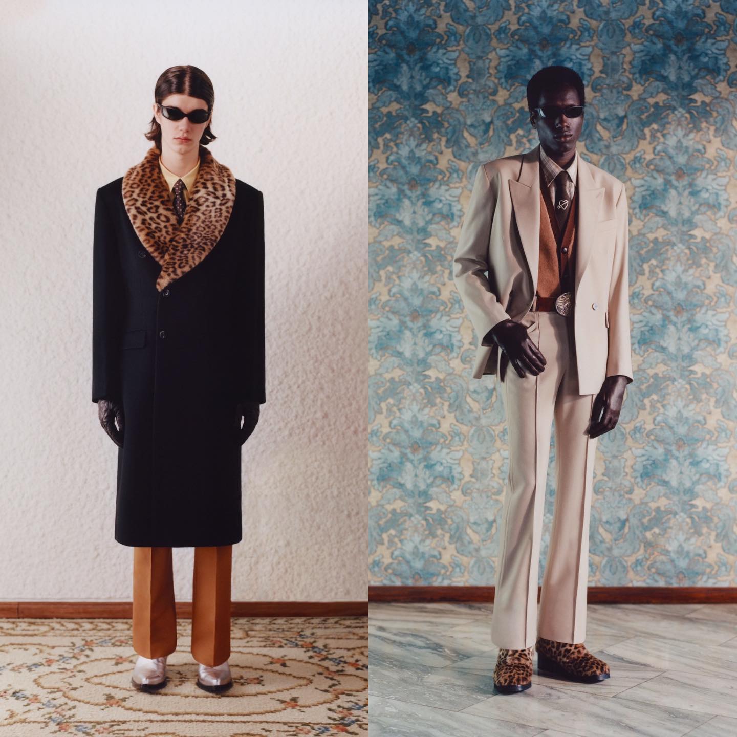 Oscar J and Marius for Ernest W Baker 2021-22. Photography by Vladimir Kaminetsky, styling by Mauricio Nardi, grooming by Michael Delmas.