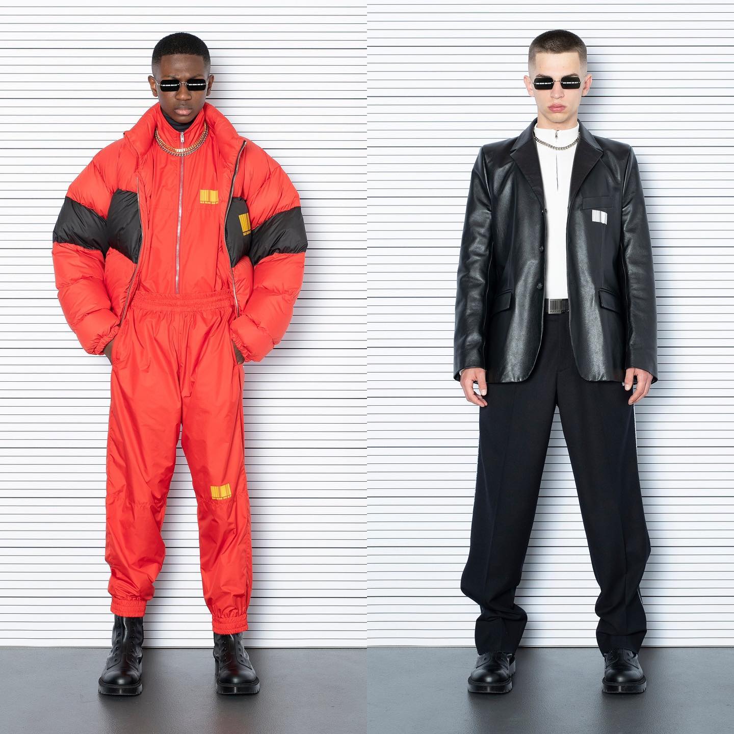 Abdoul (@abdoul_cse ) and Lupo (@lupodanslamatrix ) for VTMNTS SS22 photographed by Gio Staiano, hair by Jody Taylor and Nick Barford, makeup by Jasmin Berger.