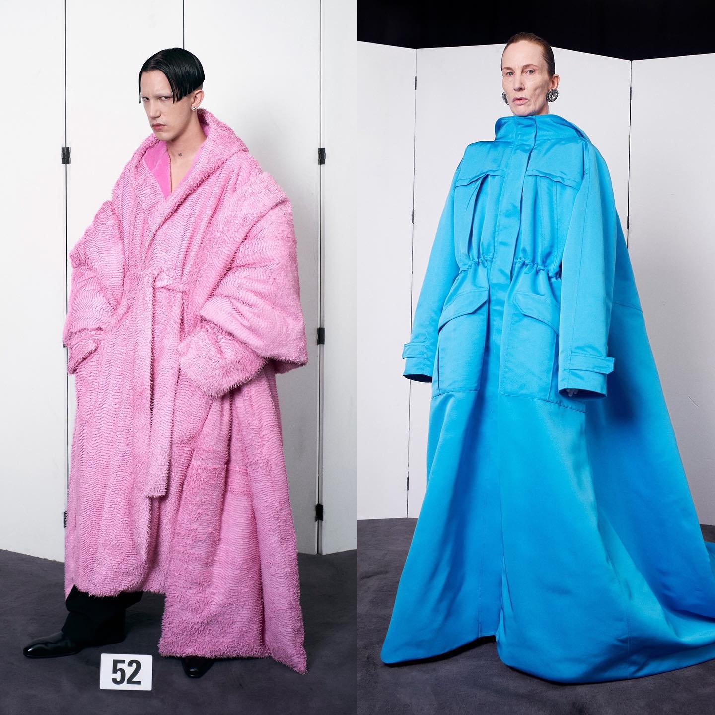 BFRND and Hagar for Balenciaga Couture Fall21 by Demna Gvasalia. Photography by Mark Borthwick, hair by Holli Smith, makeup by Inge Grognard.