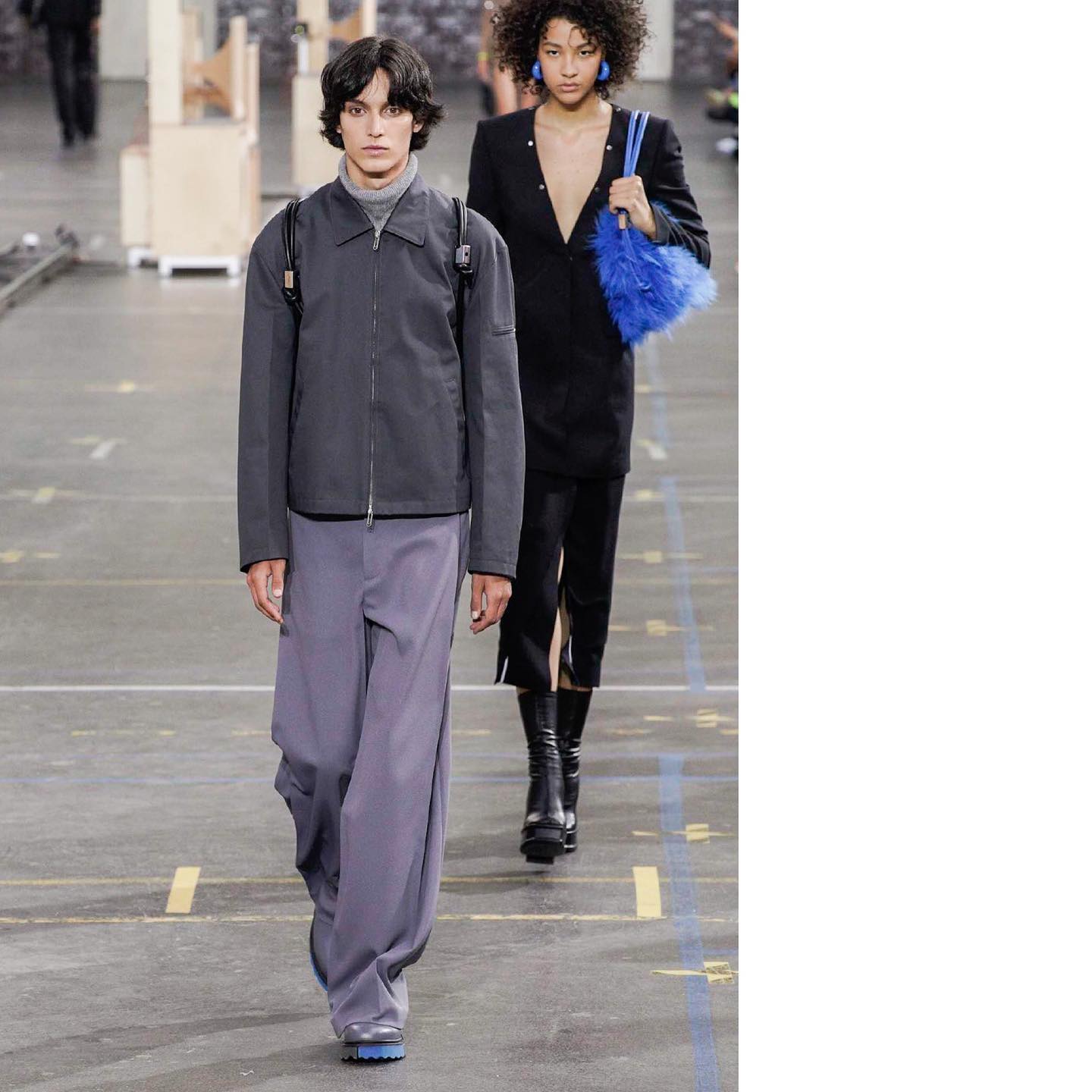 Dries for Off-White FW22 by Virgil Abloh. Styling by Ib Kamara, hair by Jawara, makeup by Morgane Martini, casting by Liz Goldson.