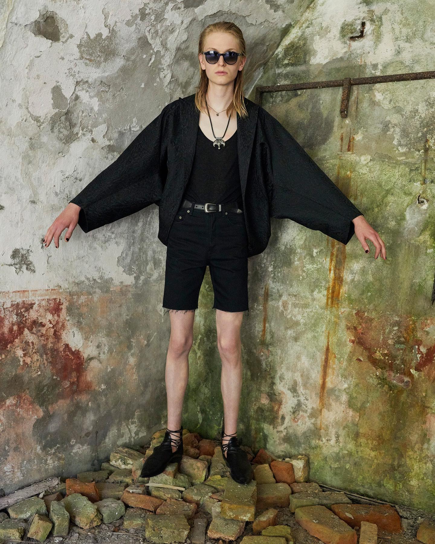 Henning exclusive for Saint Laurent SS22 by Anthony Vaccarello, styling by Paul Sinclaire, hair by Duffy, makeup by Kanako Takase, lookbook photography by Jürgen Teller, show video by Natalie Canguilhem, casting by DM casting.