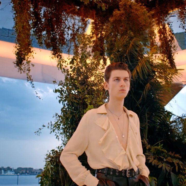 Klas for Saint Laurent SS22 by Anthony Vaccarello, styling by Paul Sinclaire, hair by Duffy, makeup by Kanako Takase, lookbook photography by Jürgen Teller, show video by Natalie Canguilhem, casting by DM casting.