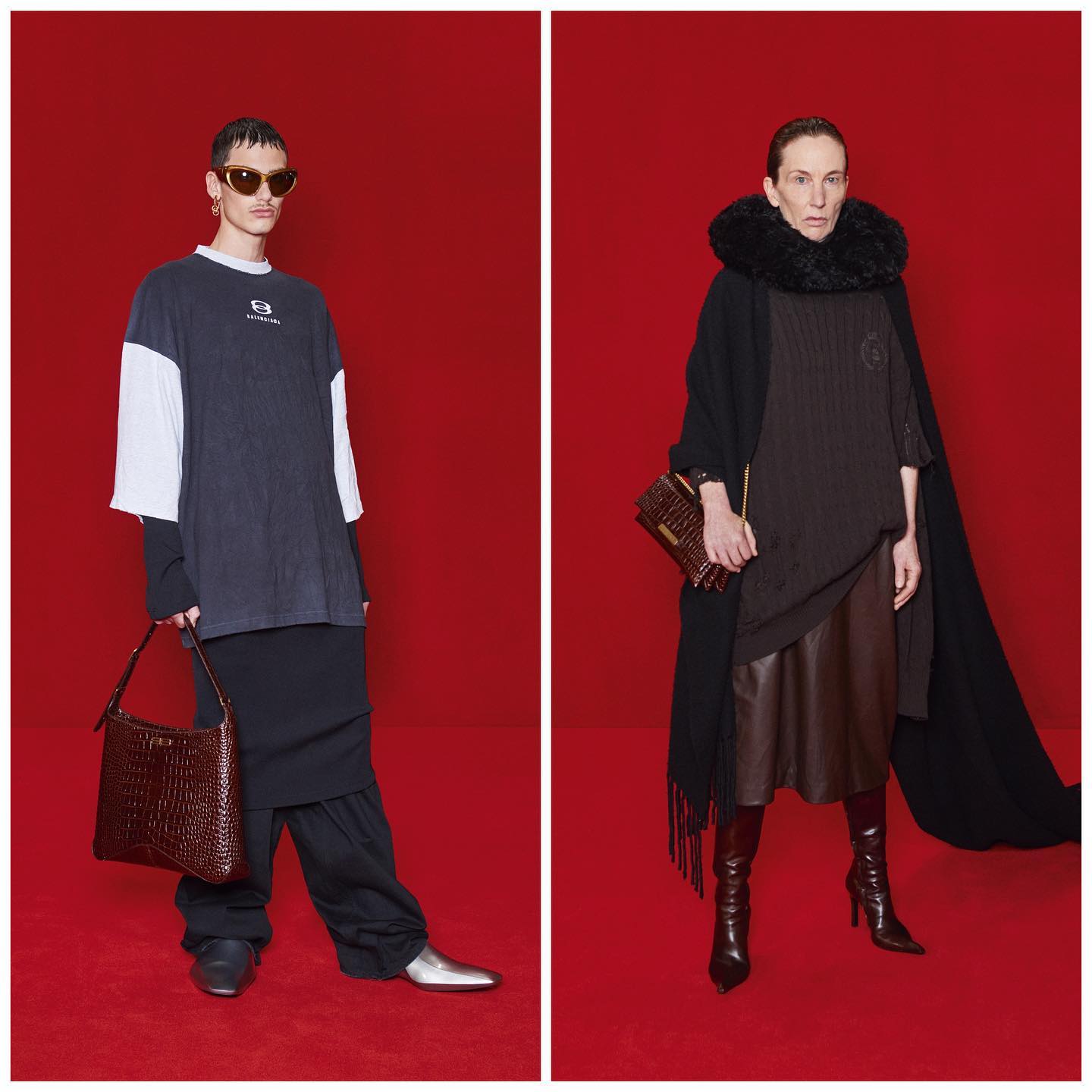 Benjamin M (@steezinspielberg ) and Hagar for Balenciaga Summer 22 by Demna Gvasalia. Hair by Holli Smith, make-up by Inge Grognard.