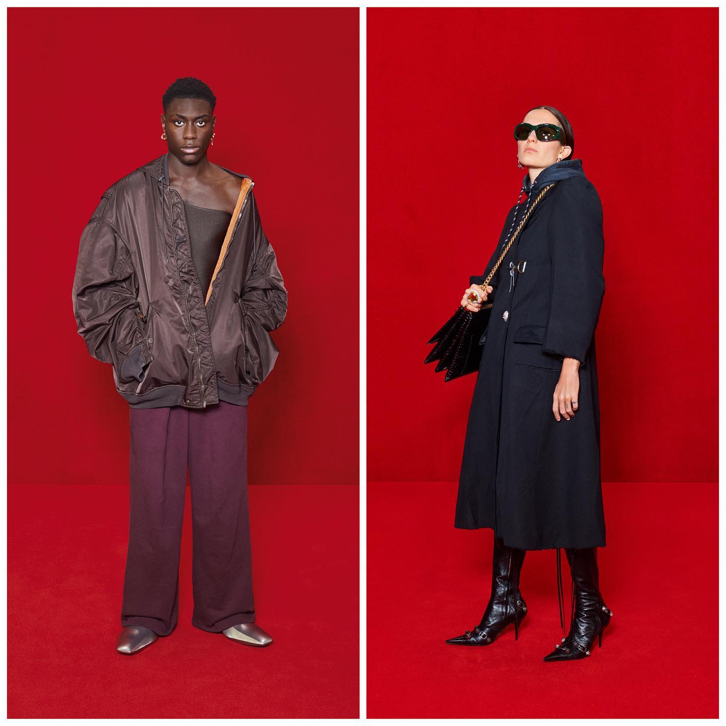Chelmi (@chelmi______ ) and Yuri E (@yuriescaped ) for Balenciaga Summer 22 by Demna Gvasalia. Hair by Holli Smith, make-up by Inge Grognard.