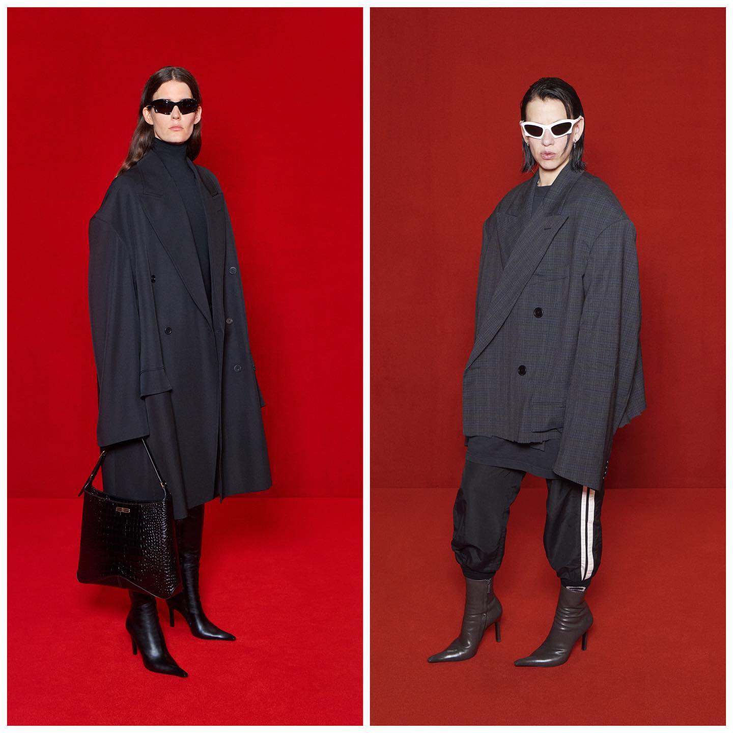Eliza (@elizad0uglas ) and Anne (@anne_imhof ) for Balenciaga Summer 22 by Demna Gvasalia. Hair by Holli Smith, make-up by Inge Grognard.