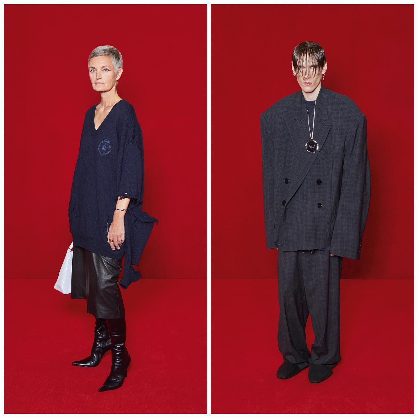 Karen (@karenboros ) and Aki (@nummelaki ) for Balenciaga Summer 22 by Demna Gvasalia. Hair by Holli Smith, make-up by Inge Grognard.