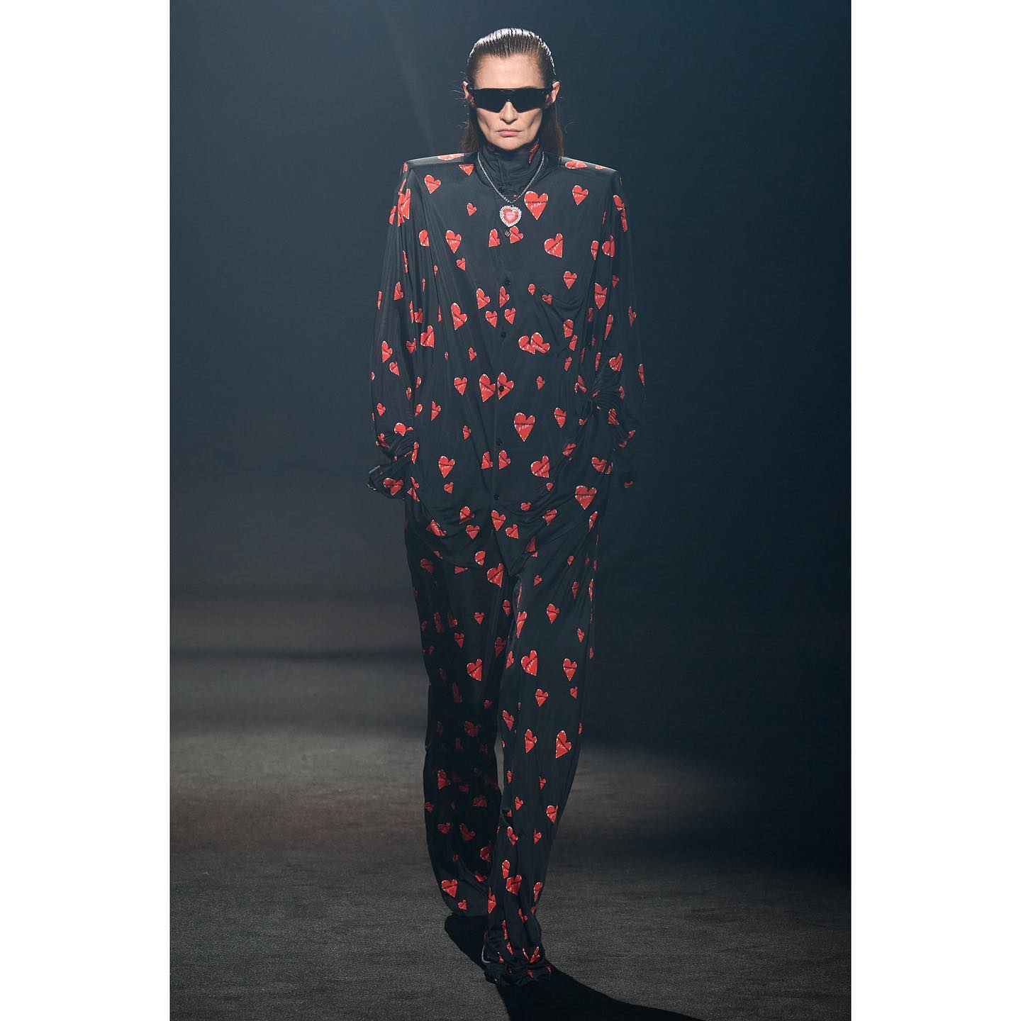 Karina for AZ Factory SS22 - A tribute Fashion Show in honor of Alber Elbaz. Styling by Babeth Dijan, hair by Guido Palau, Pat McGrath. Casting by DM Casting.
