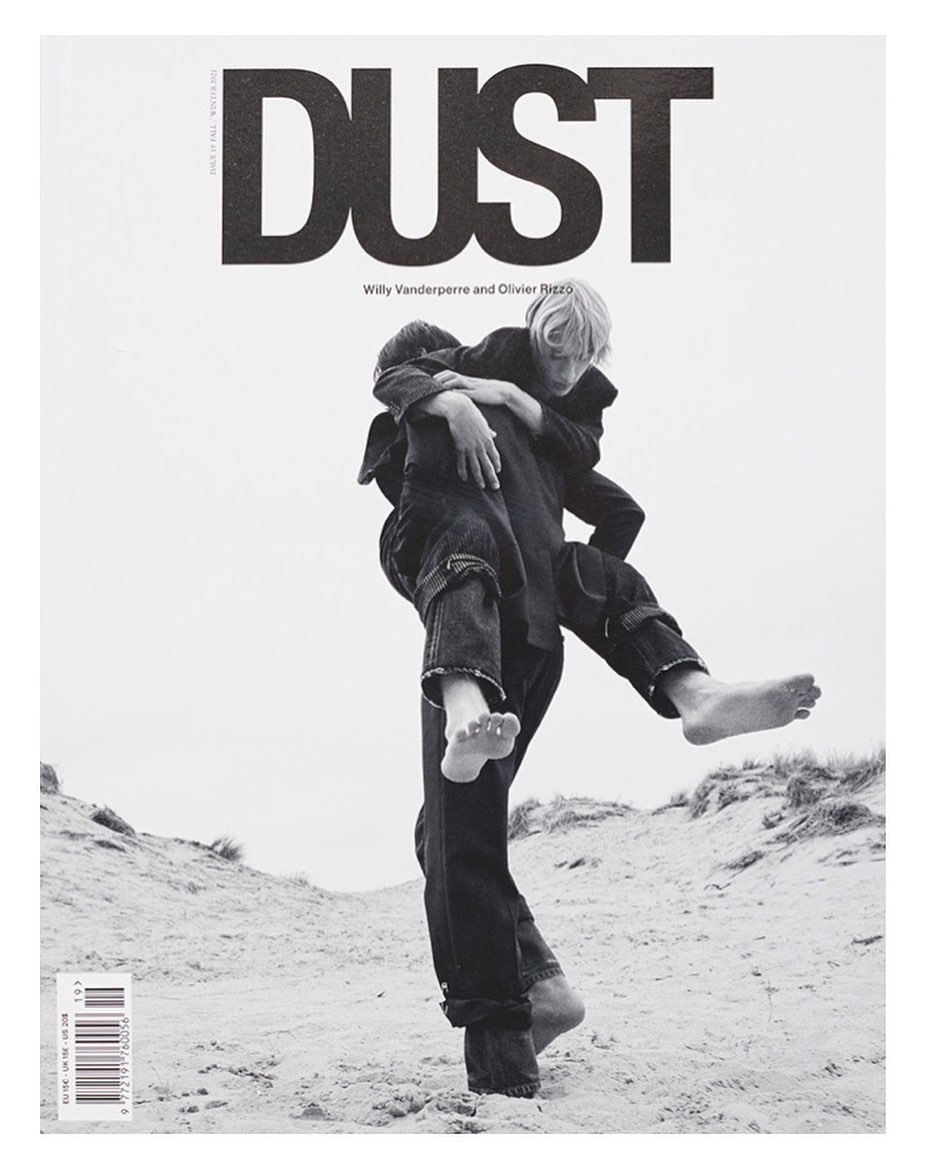 Oskar H (@tai2un ) on the cover of Dust Magazine. Photography by Willy Vanderperre, styling by Olivier Rizzo, hair by Anthony Turner, make-up by Lyndsey Alexander. Casting by Samuel Ellis for DM Casting.