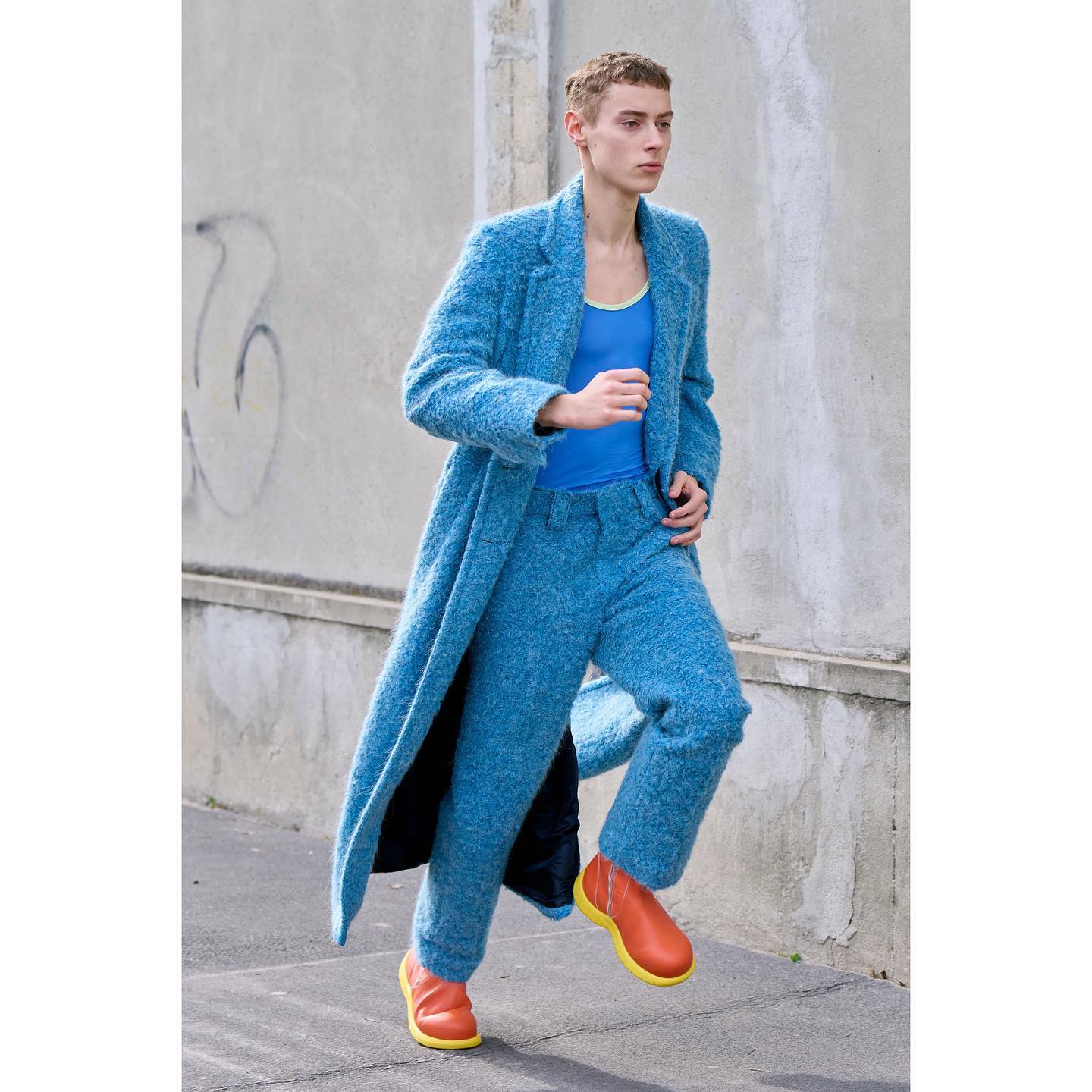 Callum (@callumheslop ) for Sunnei FW22. Styling by Vittoria Cerciello, hair by Ramona Eschbach, make-up by Claudia Malavasi, casting by Andrea Prato.