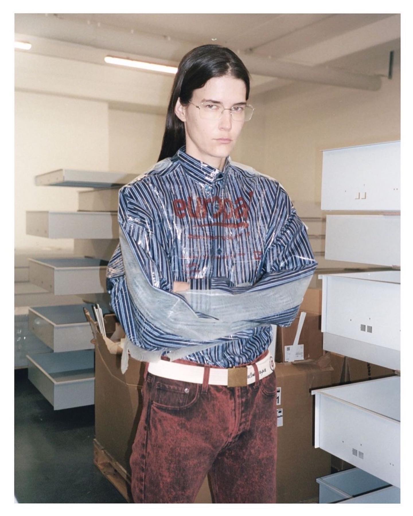 Eliza (@elizad0uglas ) for Self Service x Balenciaga Archives. Photography by Tess Petronio, styling by Suzanne Koller, grooming by Michael Delmas.