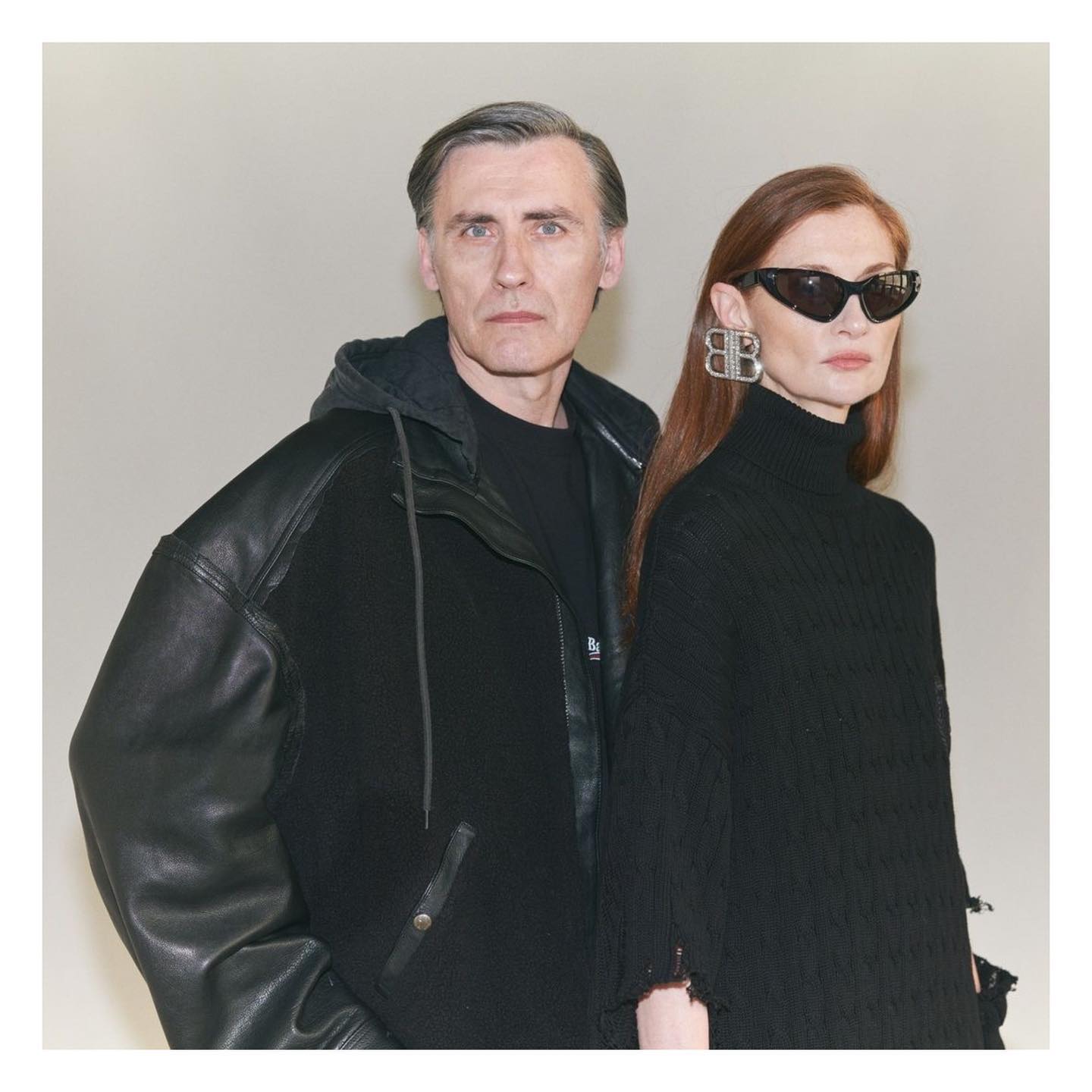 Karina and Ivo (@ivoraspudic ) for Matchesfashion x Balenciaga. Photography by Ola Rindal, styling by Natasha Wray and David St John James, hair by Roku Roppongi, make up by Pamela Cochrane.