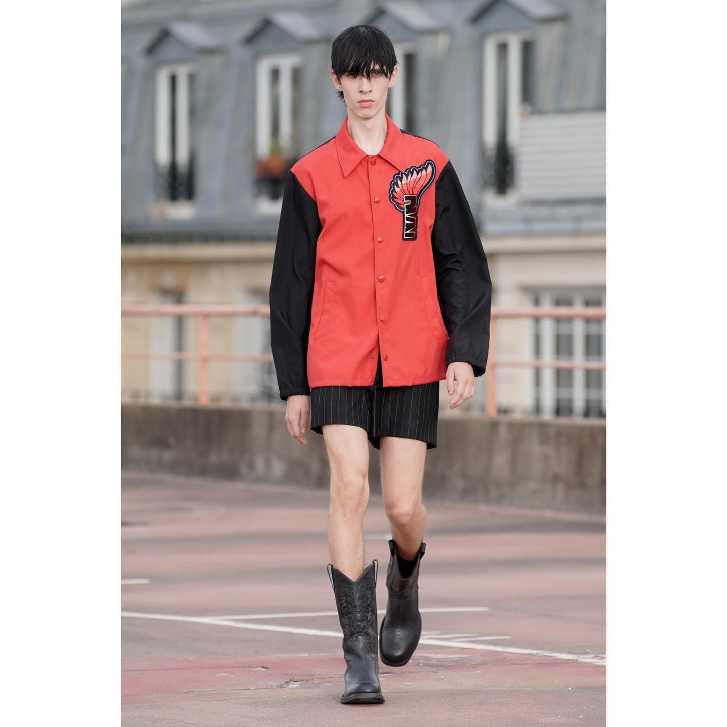 Max (@maxhpeters ) for Dries Van Noten SS23. Styling by Nancy Rohde, casting by DM casting.