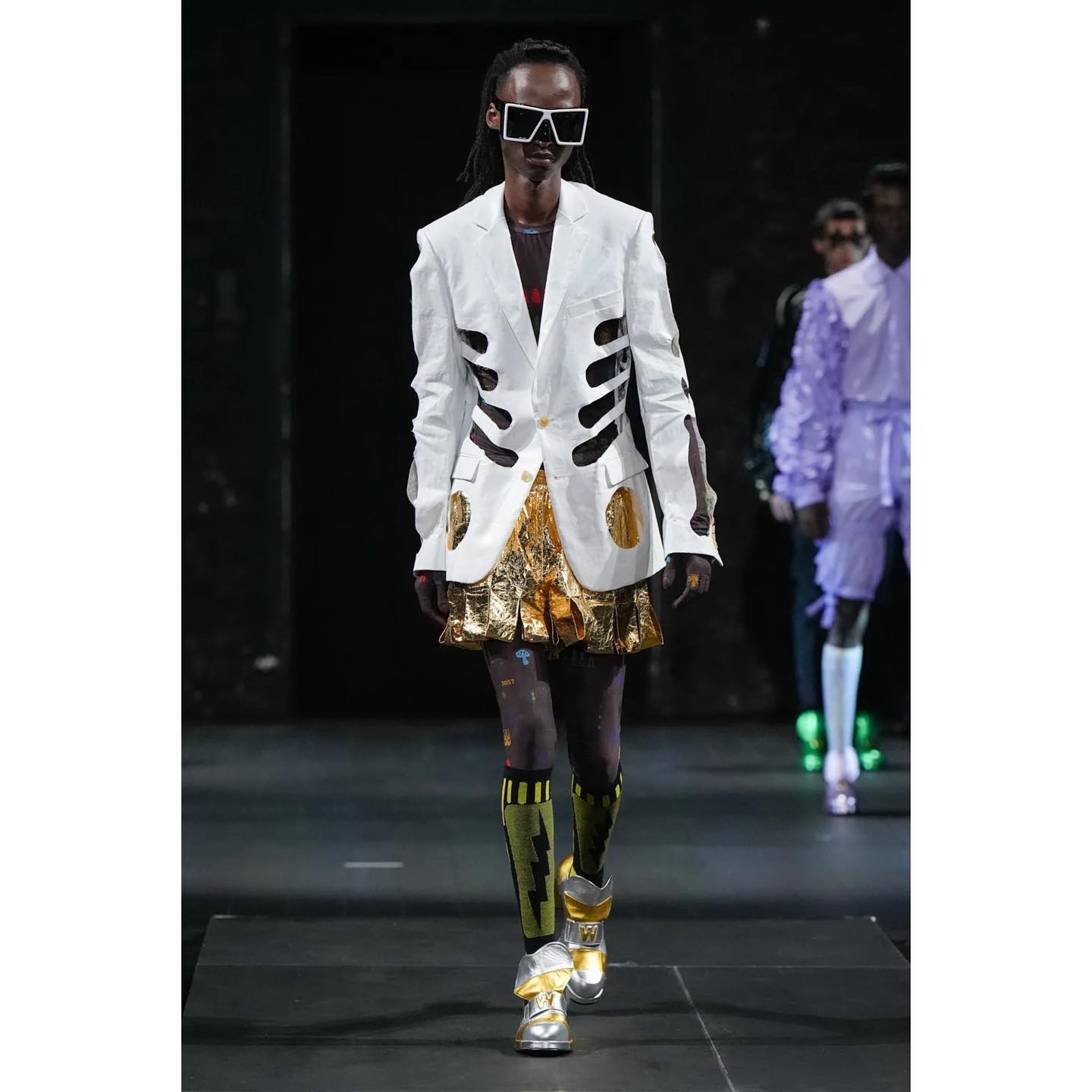 Moise, Paul (@paulktth ), Quentin (@neox01 ) and York (@york.jun ) for Walter Van Beirendonck SS23, casting by Mathilde Hesse.