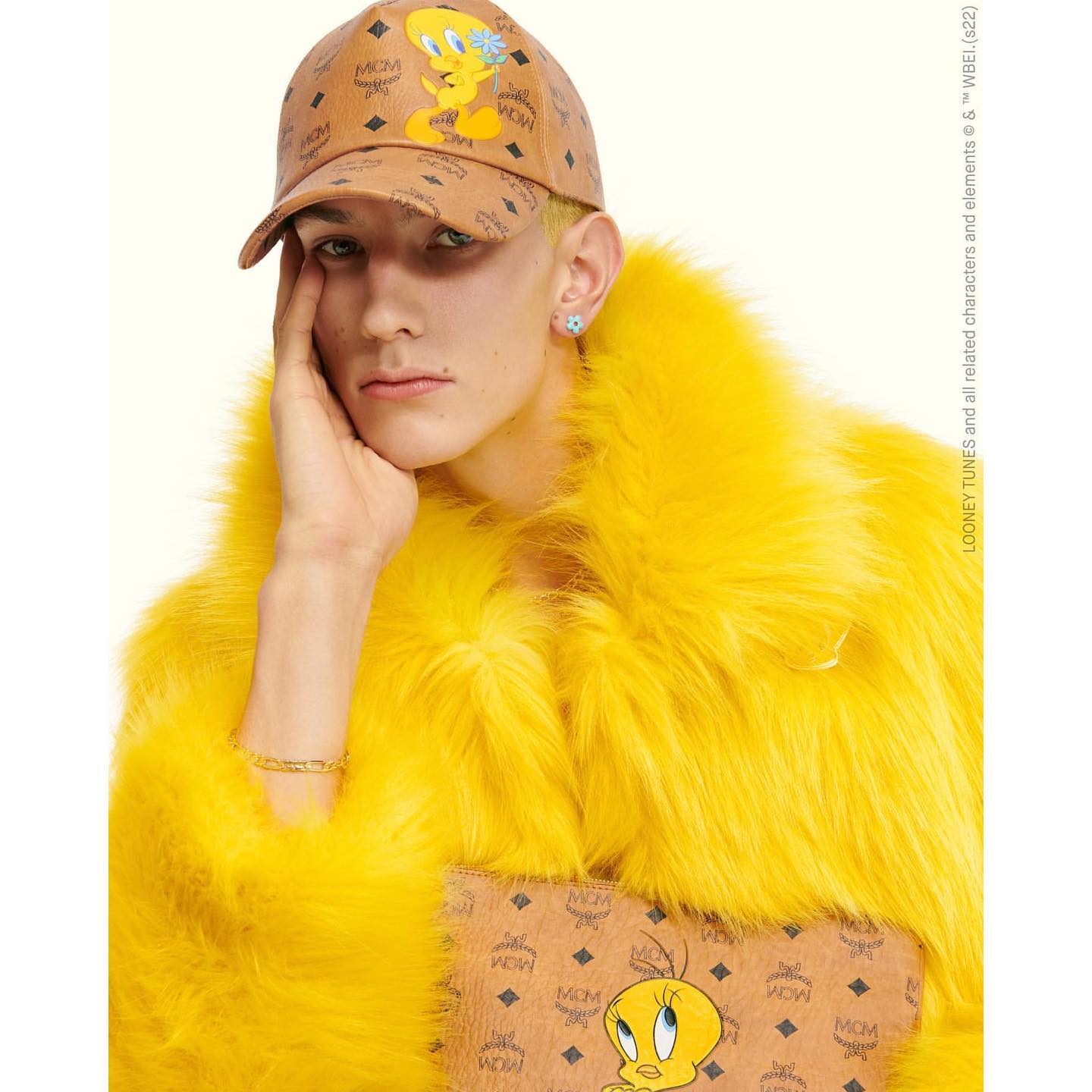 Tayler (@tay_sch_ ) for MCM FW22. Photography by Valeria Herklotz, styling by Lawrie Abdu, hair by Ruby Howes, make-up by Jana Kalgajeva.