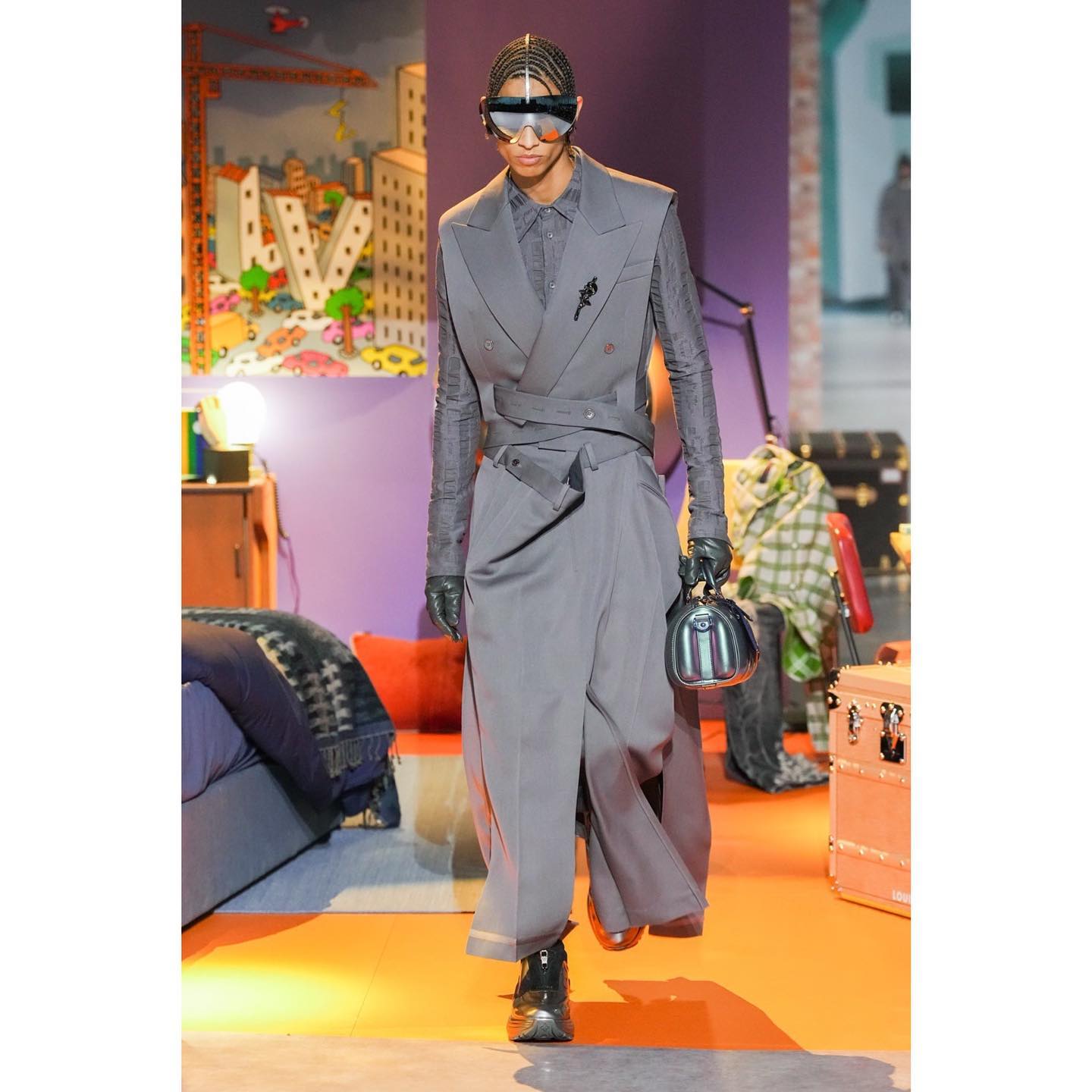 Leonardo (@_leonardosanttos_ ) for Louis Vuitton FW23. Styling by Ib Kamara, casting by Samuel Ellis for DM Casting.