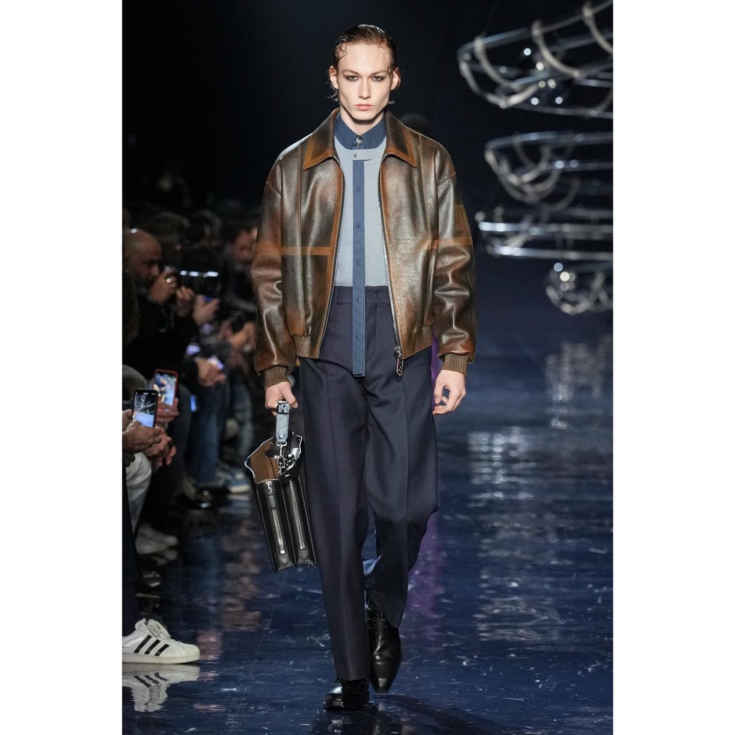 Lewin (@lewin104k ) for Fendi FW23. Styling by Julian Ganio, hair by Guido Palau, make-up by Peter Philips, casting by DM Casting.
