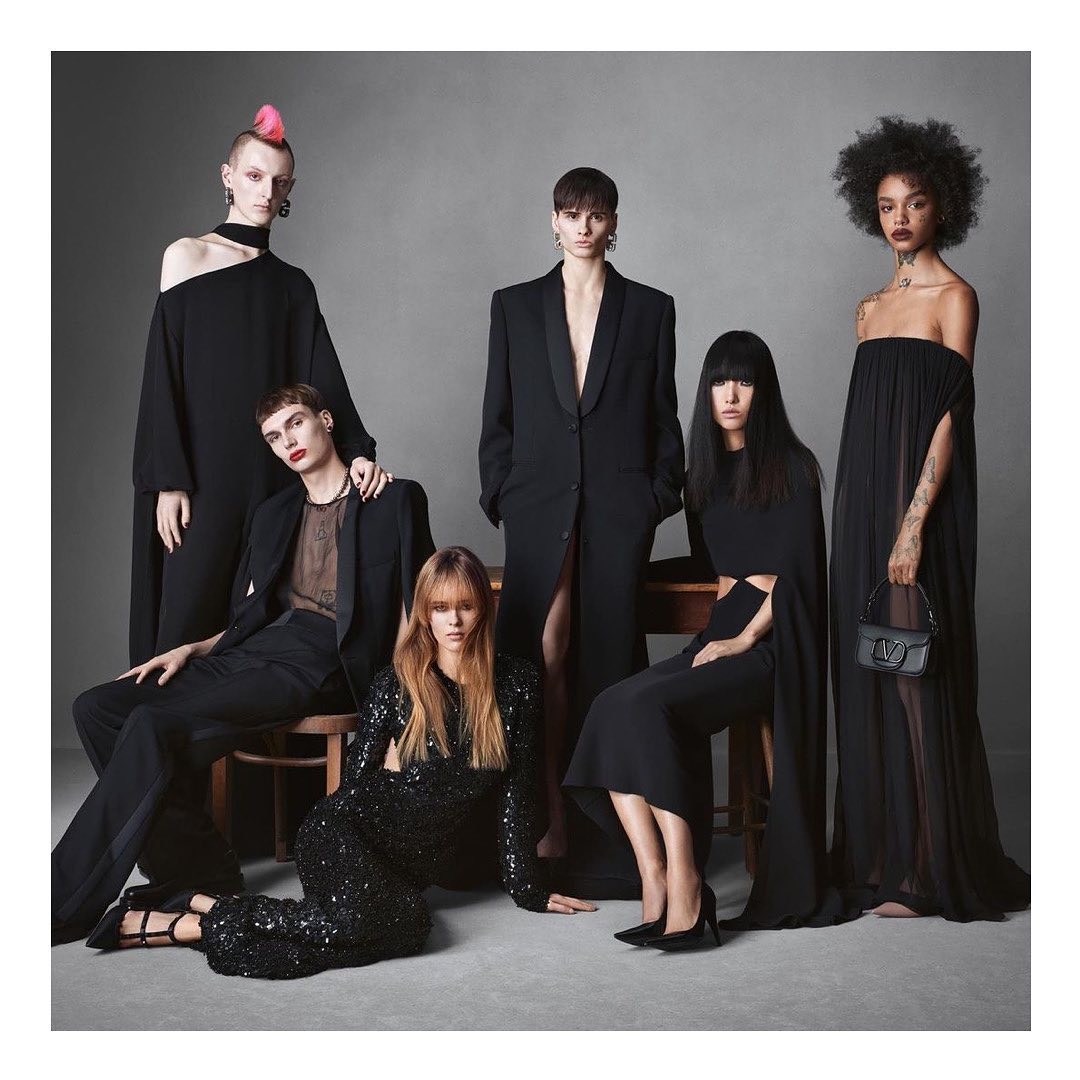 Cas (@casvu ) and Jacob A (@ughbeauc ) for Valentino SS23 Campaign. Photography by Steven Meisel, styling by Joe McKenna, hair by Guido Palau, make-up by Pat McGrath, casting by Patrizia Pilotti.